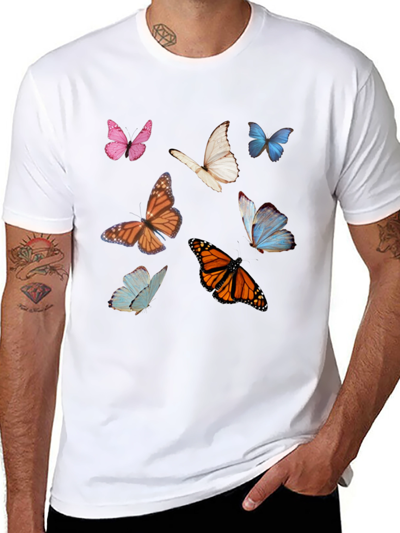 Butterfly Graphic Tee - Nature Inspired Casual Wear