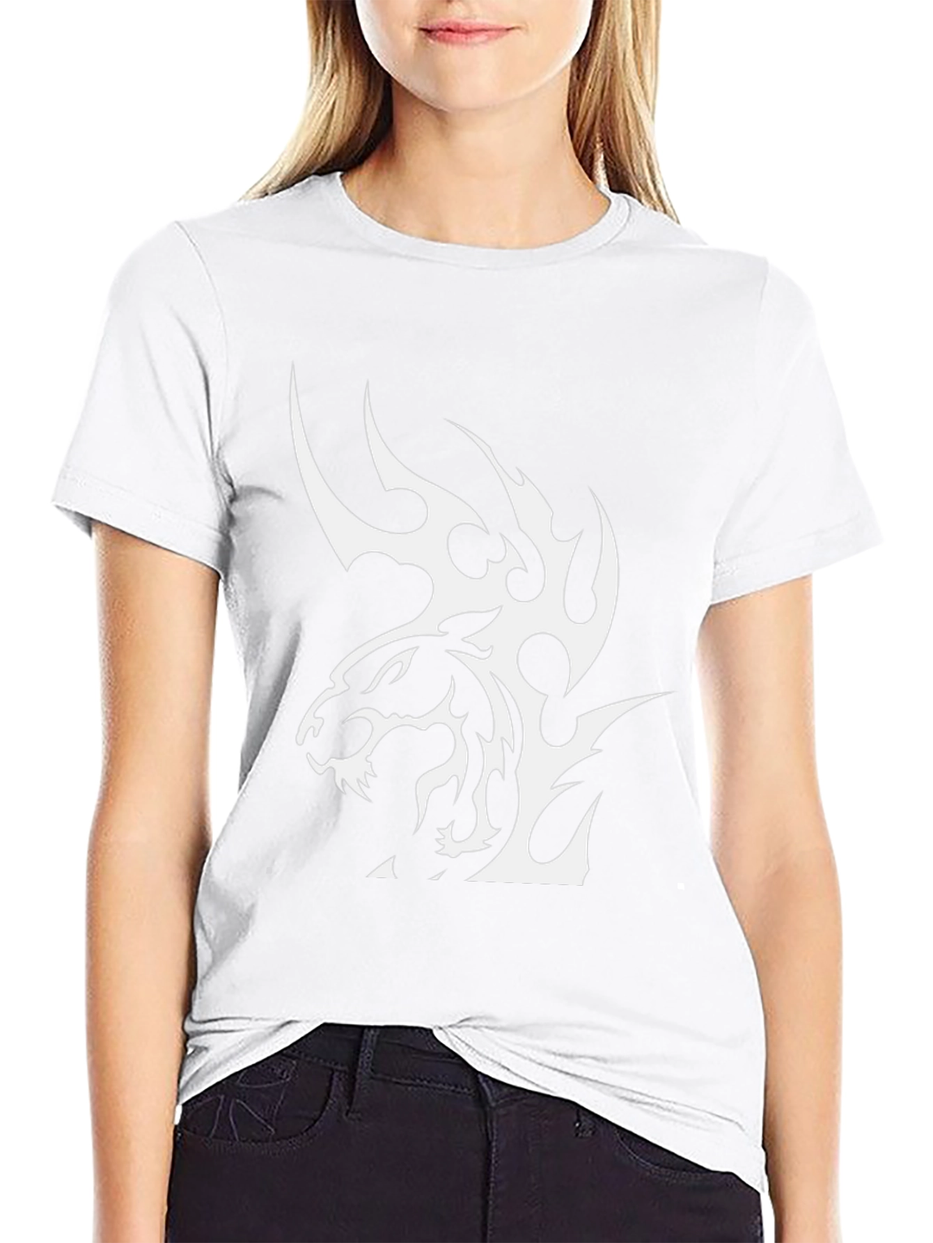 Black T-Shirt with Tribal Tiger Graphic