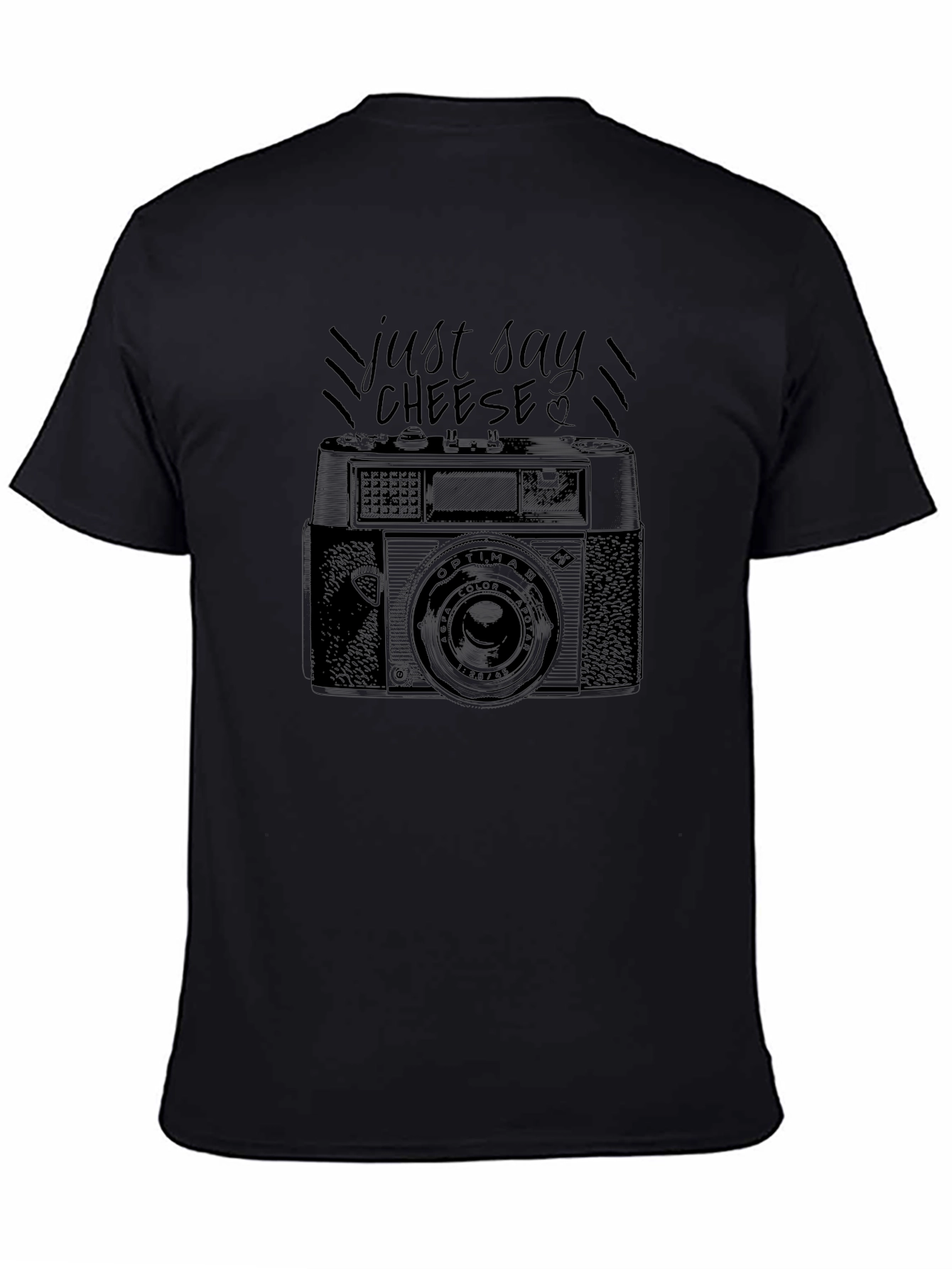 Just Say Cheese Retro Camera Graphic T-Shirt