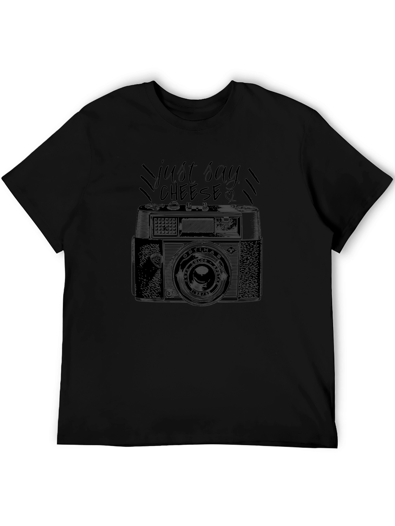Just Say Cheese Retro Camera Graphic T-Shirt