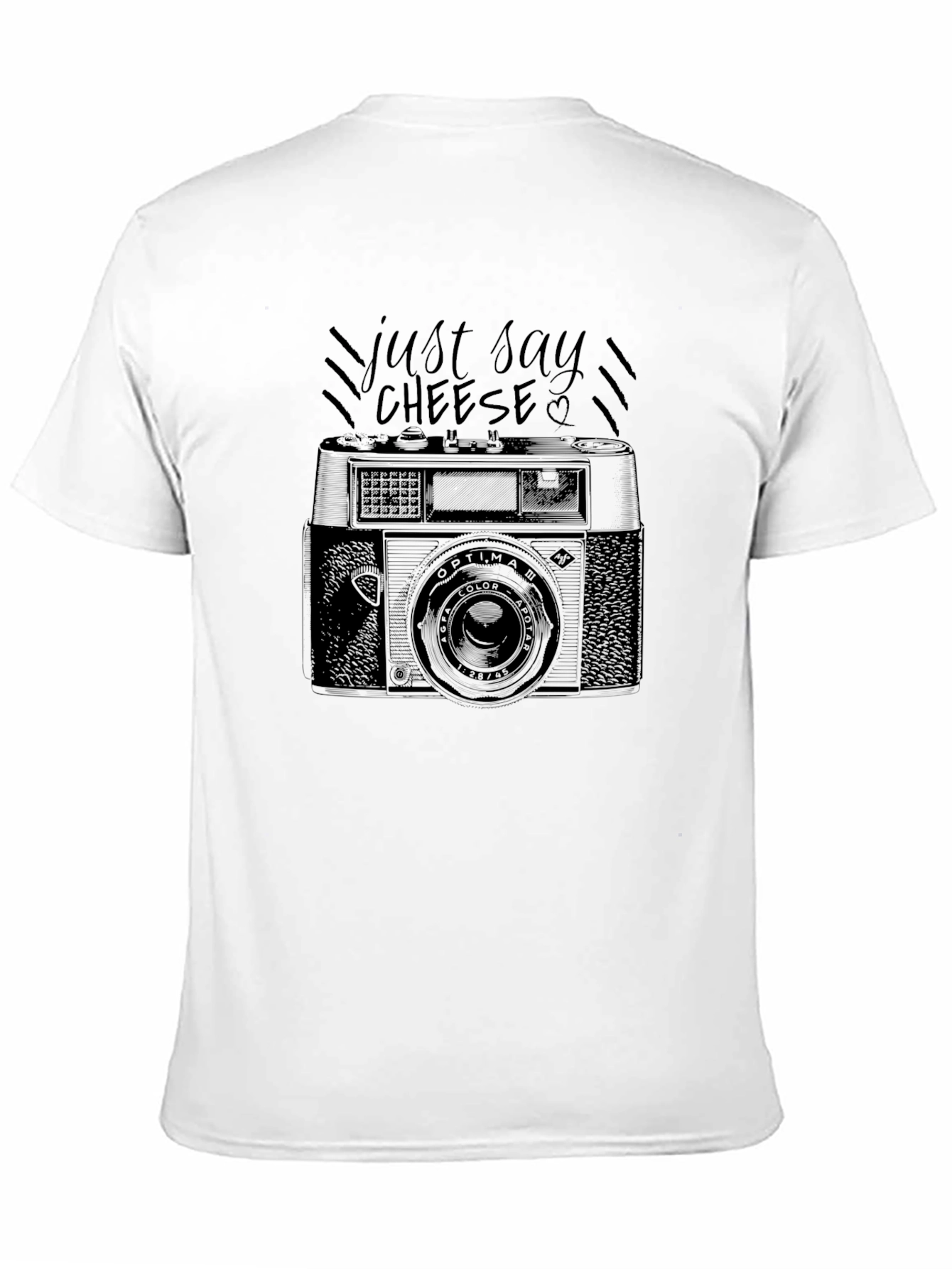 Just Say Cheese Retro Camera Graphic T-Shirt