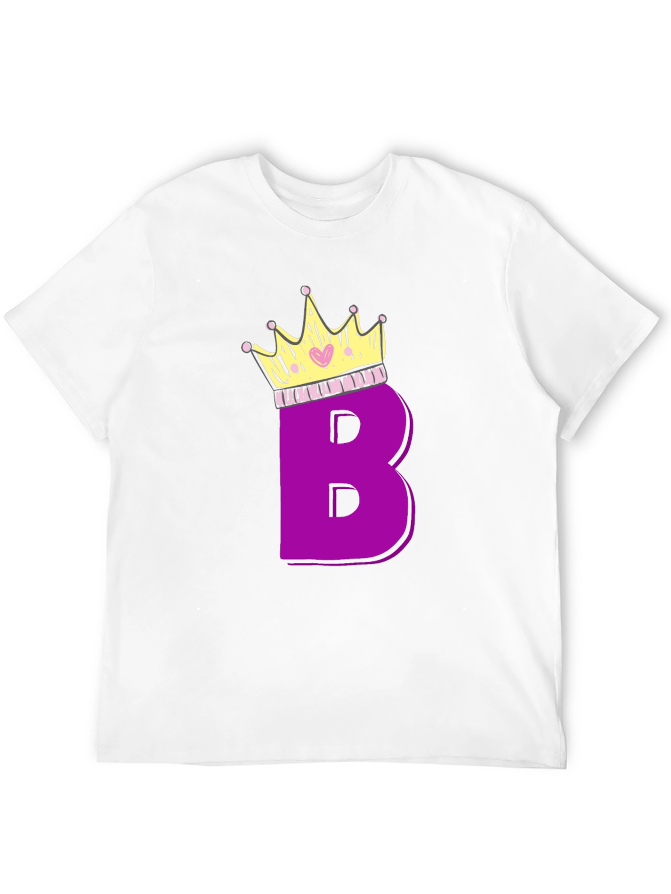 Purple Letter B Crown Graphic T-Shirt