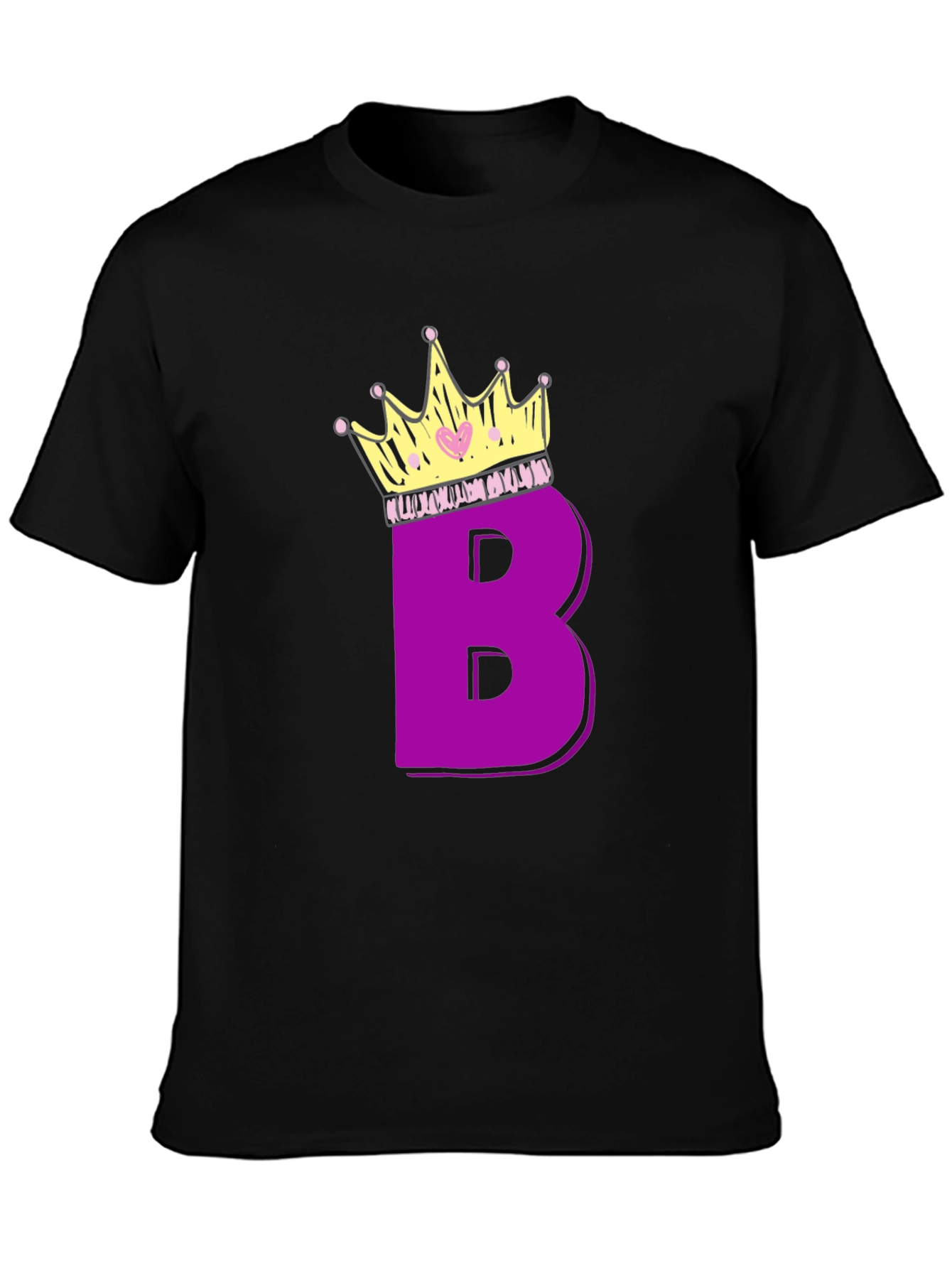 Purple Letter B Crown Graphic T-Shirt