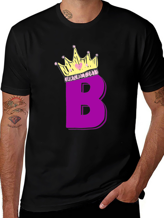Purple Letter B Crown Graphic T-Shirt