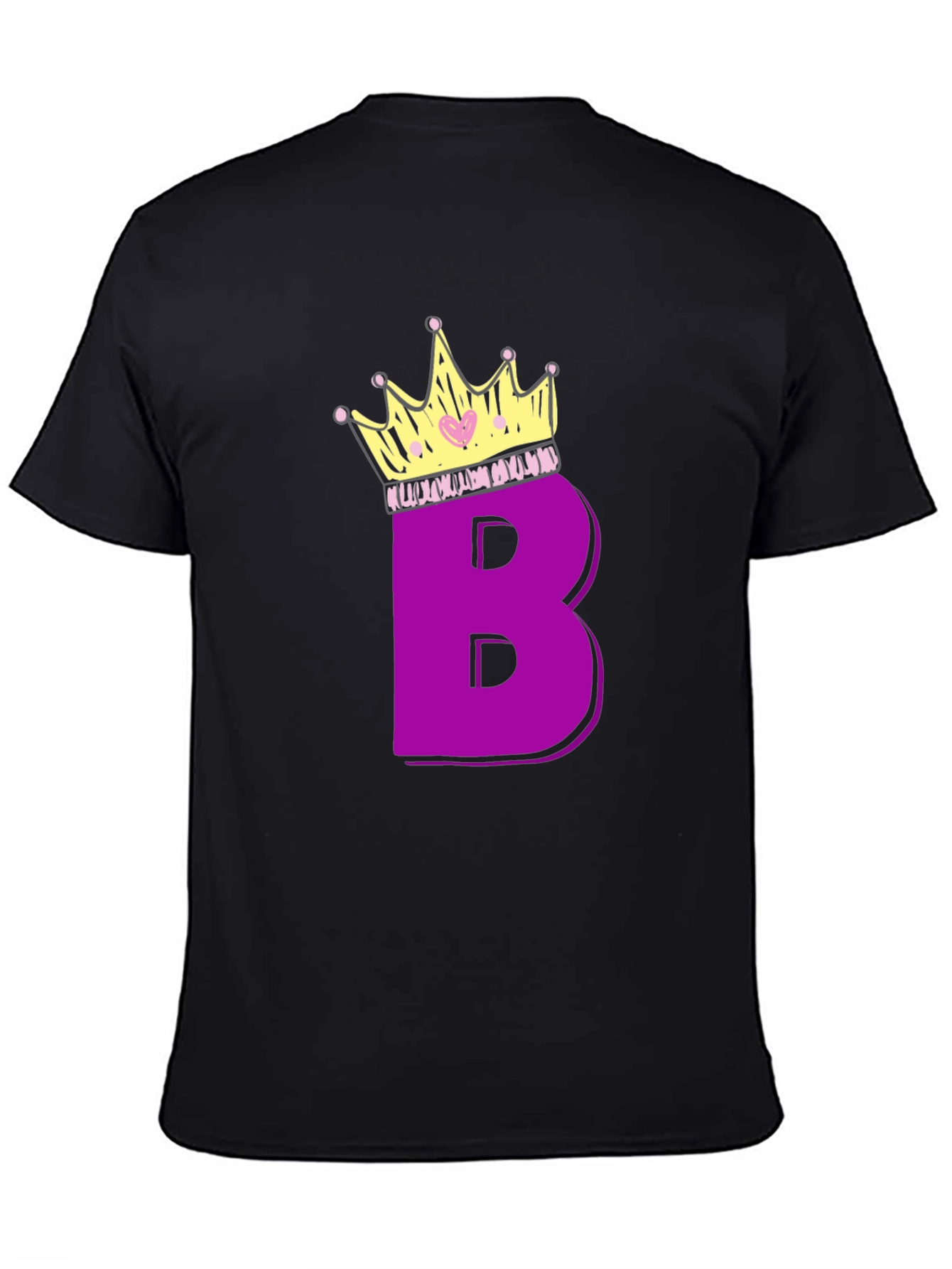 Purple Letter B Crown Graphic T-Shirt