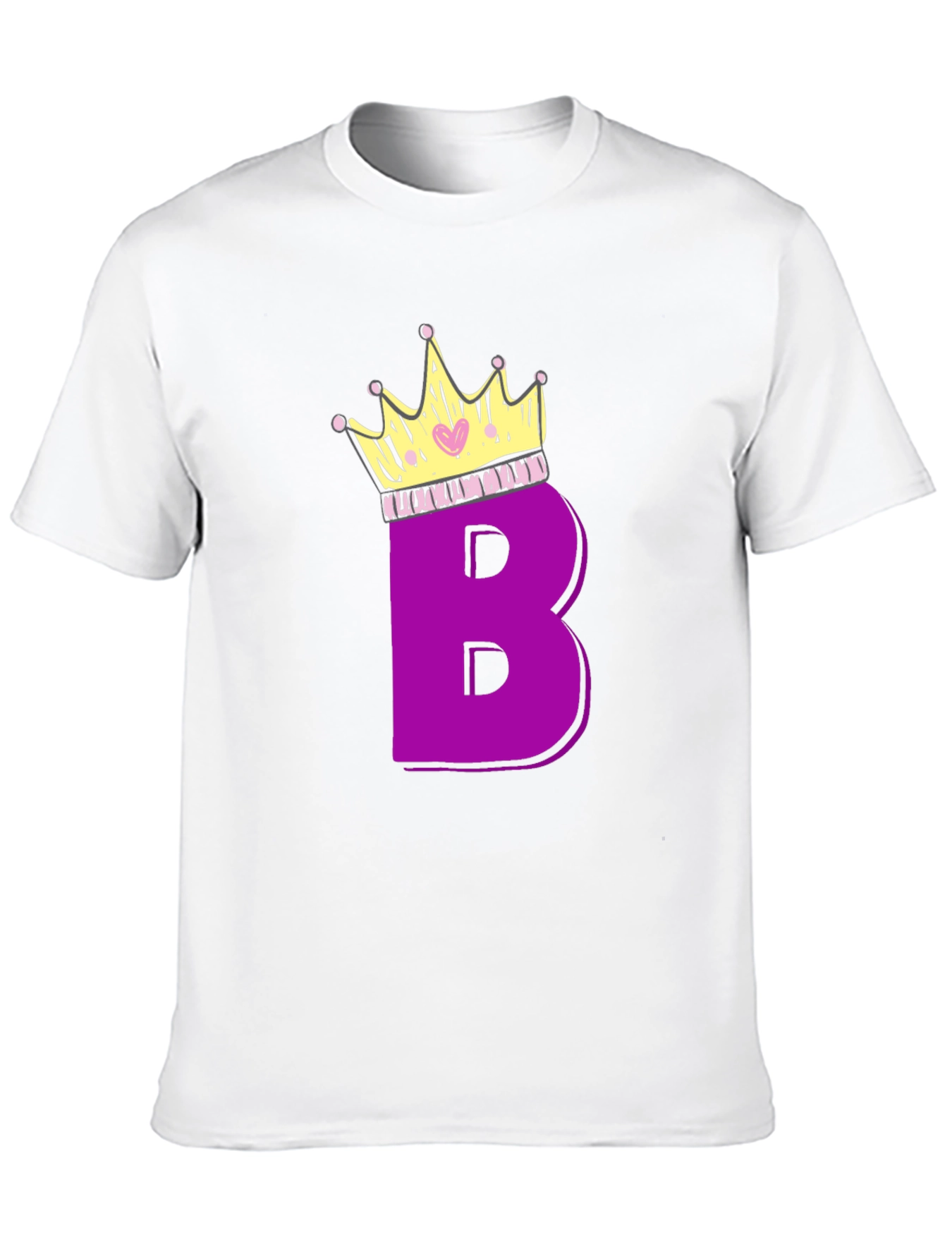 Purple Letter B Crown Graphic T-Shirt