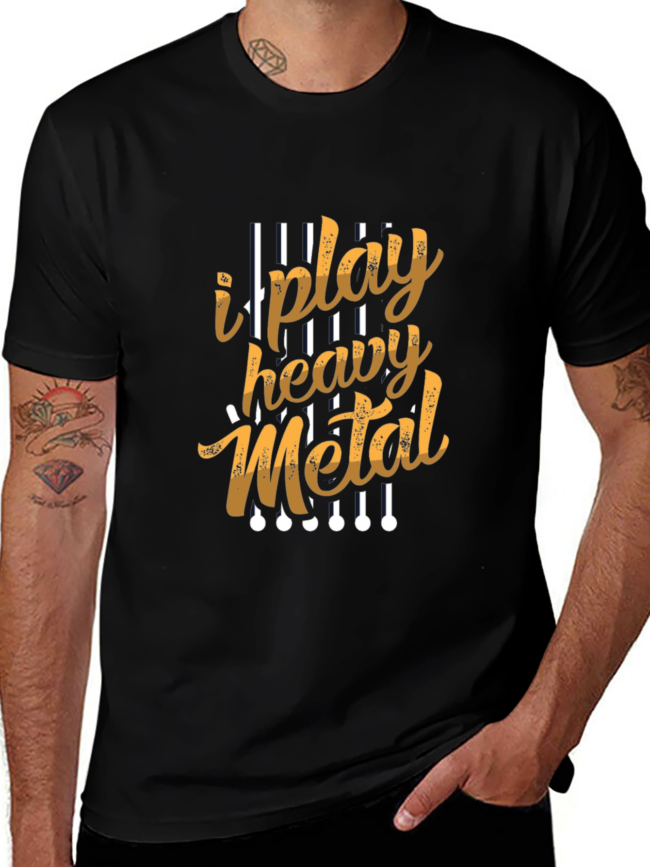 I Play Heavy Metal Graphic Tee - Black