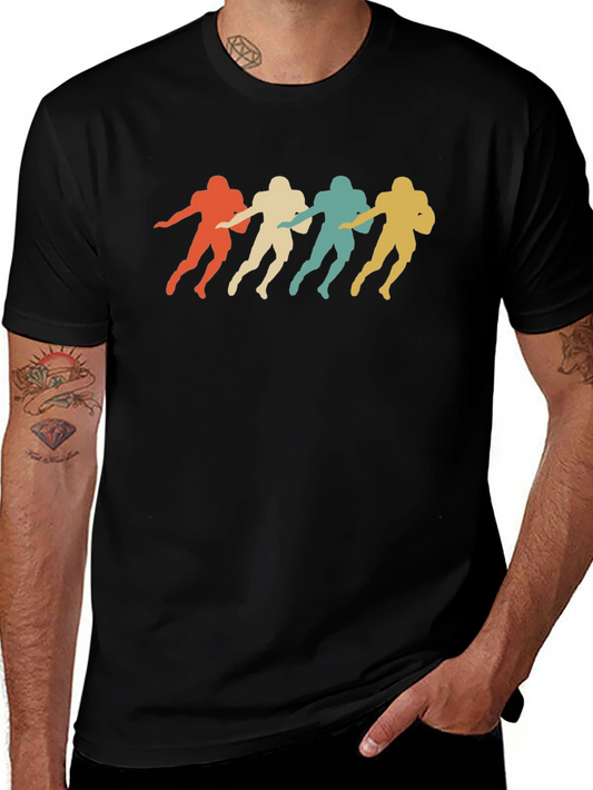 Retro Football Player Graphic Tee - Soft Cotton Comfort