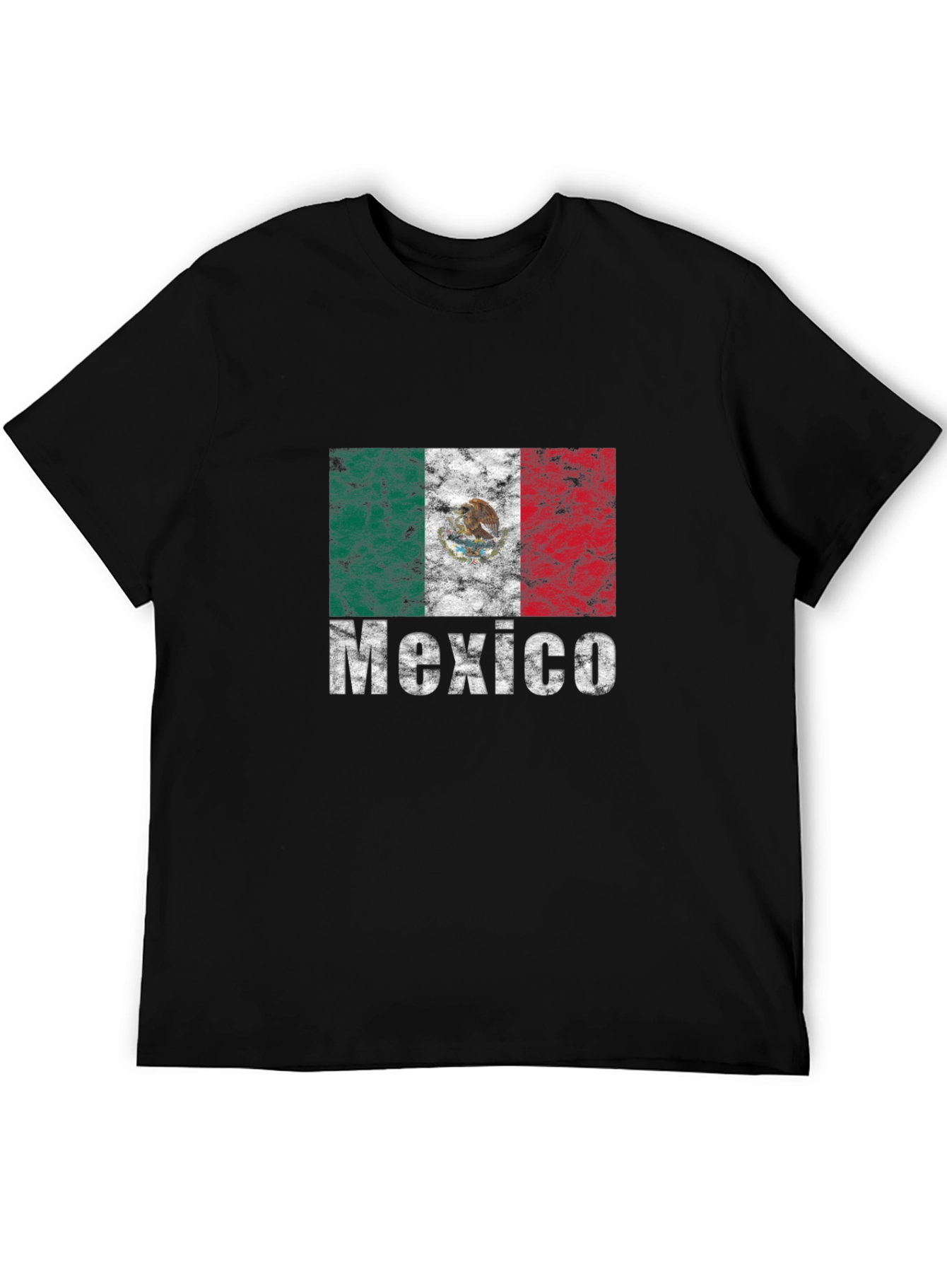 Distressed Mexico Flag Graphic T-Shirt
