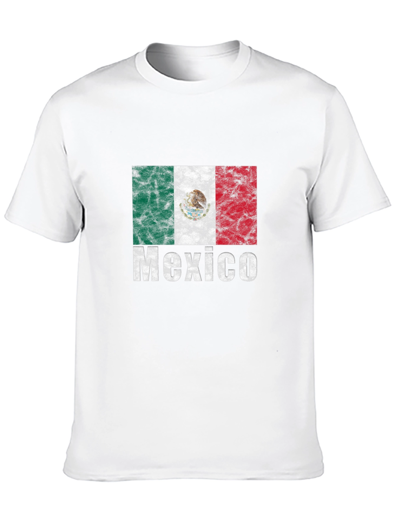 Distressed Mexico Flag Graphic T-Shirt