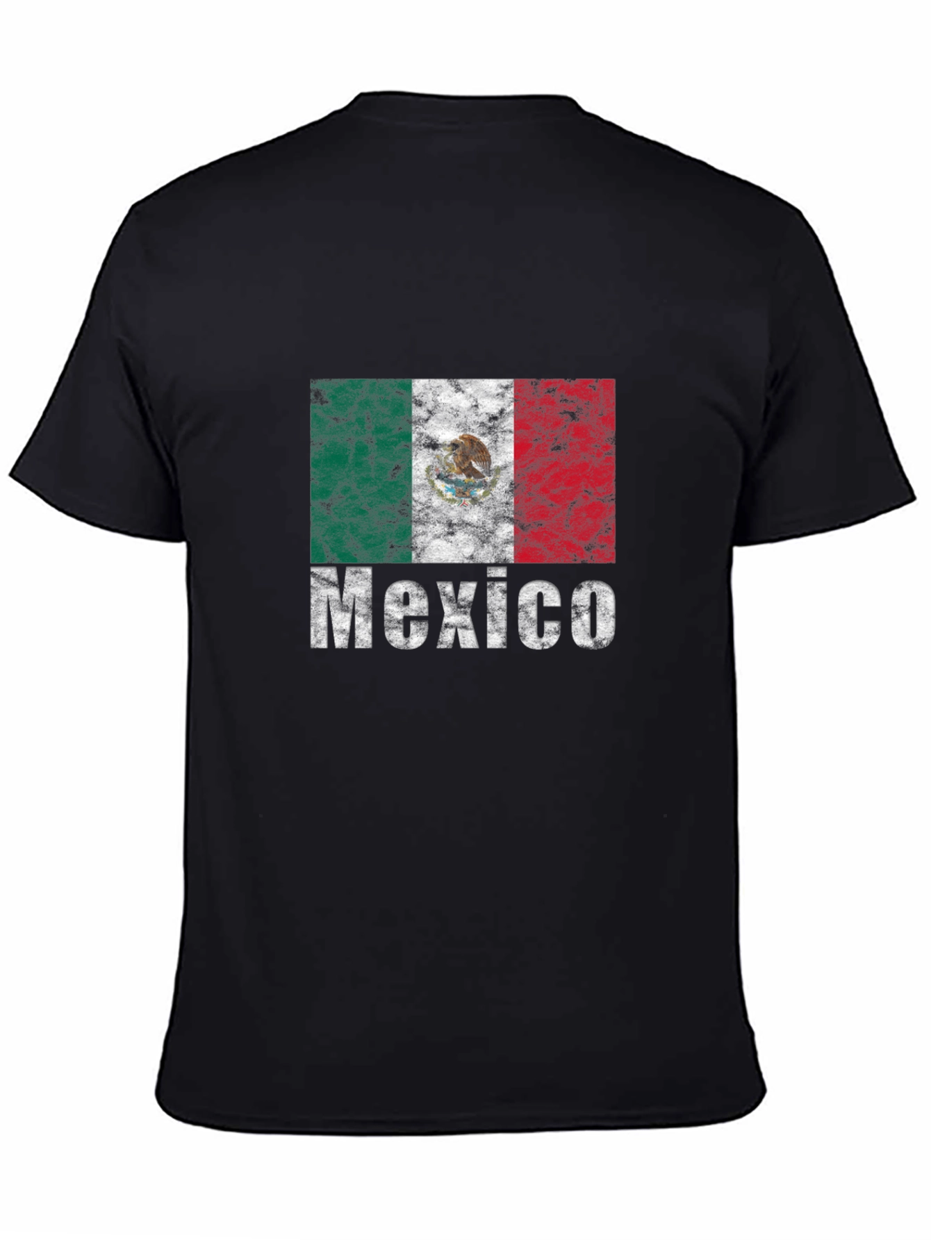 Distressed Mexico Flag Graphic T-Shirt