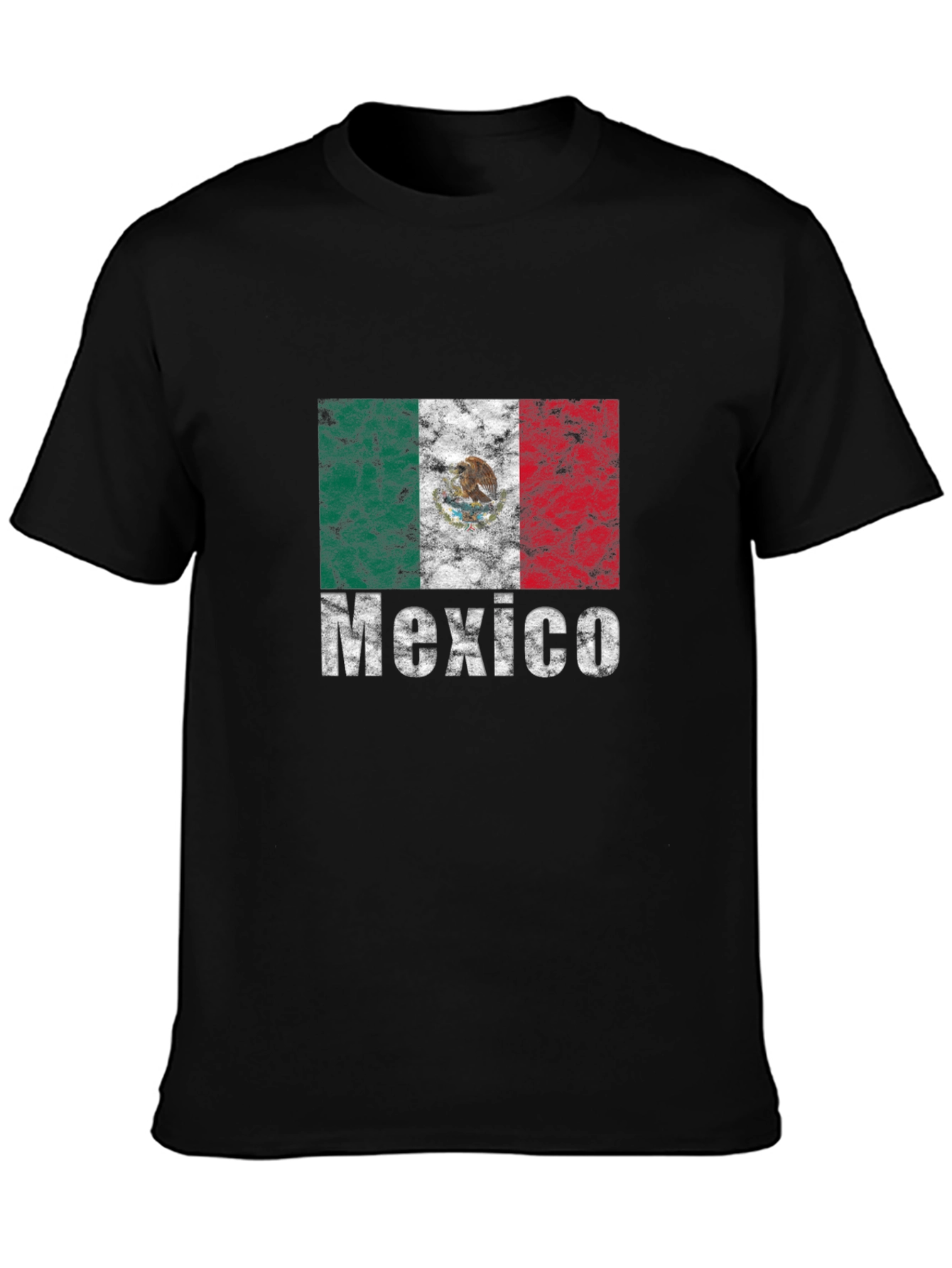 Distressed Mexico Flag Graphic T-Shirt