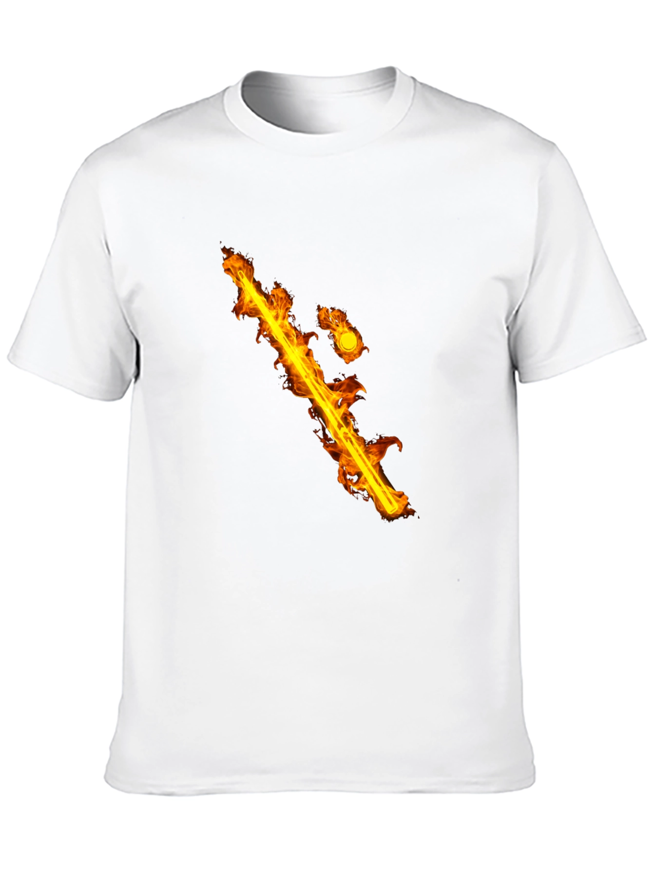 Flaming Sword Graphic Black T-Shirt