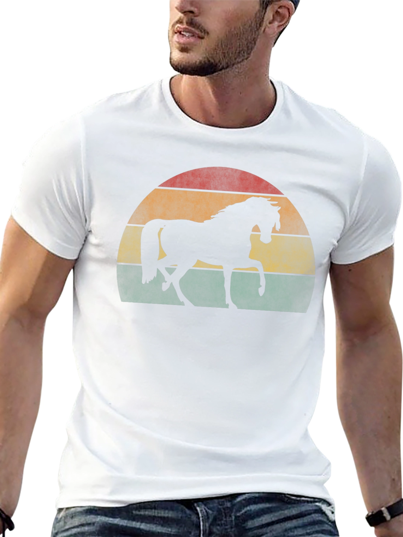Retro Horse Silhouette Graphic T-Shirt