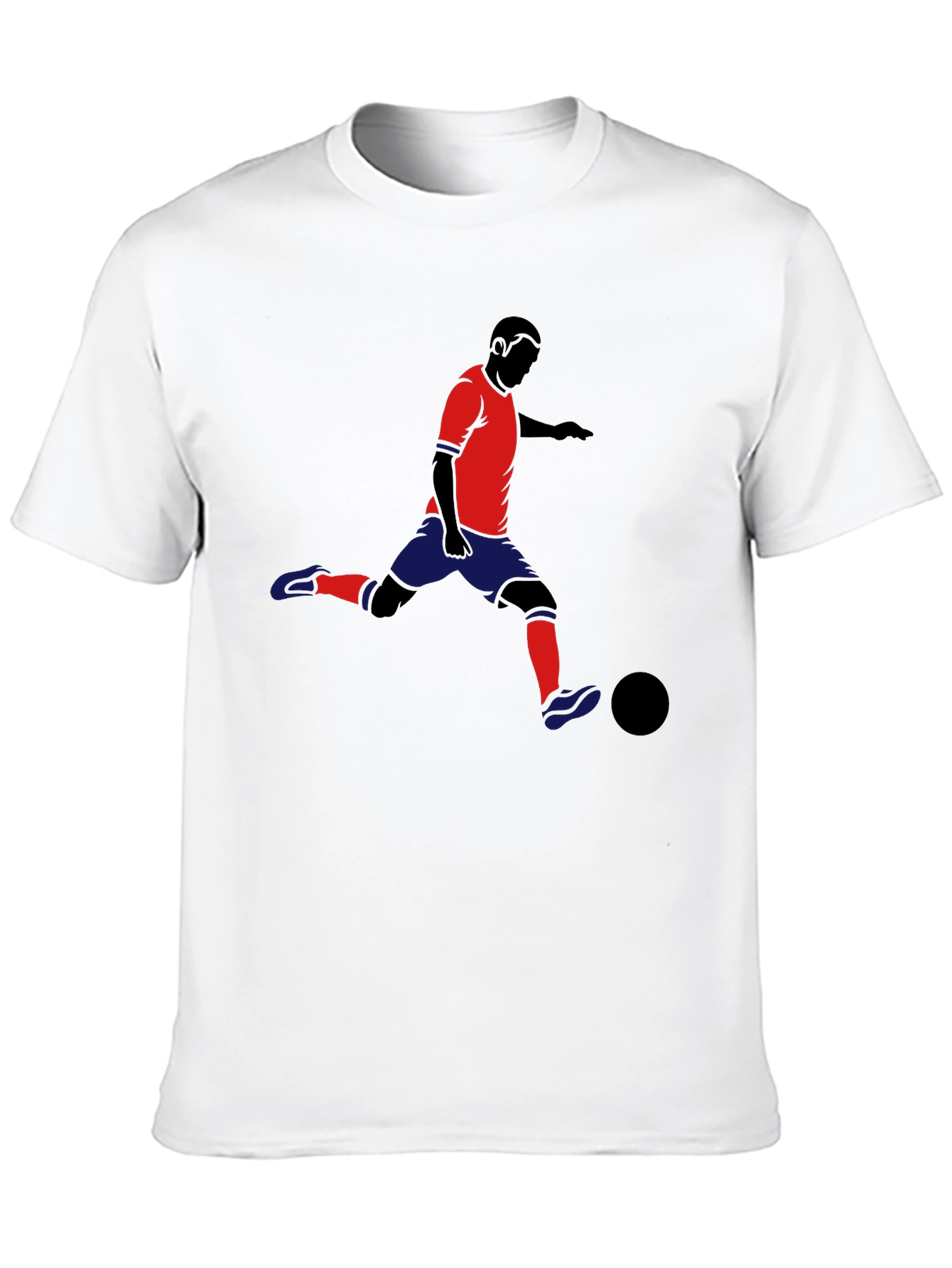 Soccer Player Graphic T-Shirt - Black