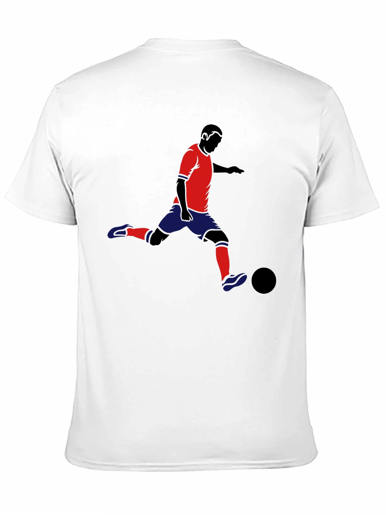 Soccer Player Graphic T-Shirt - Black