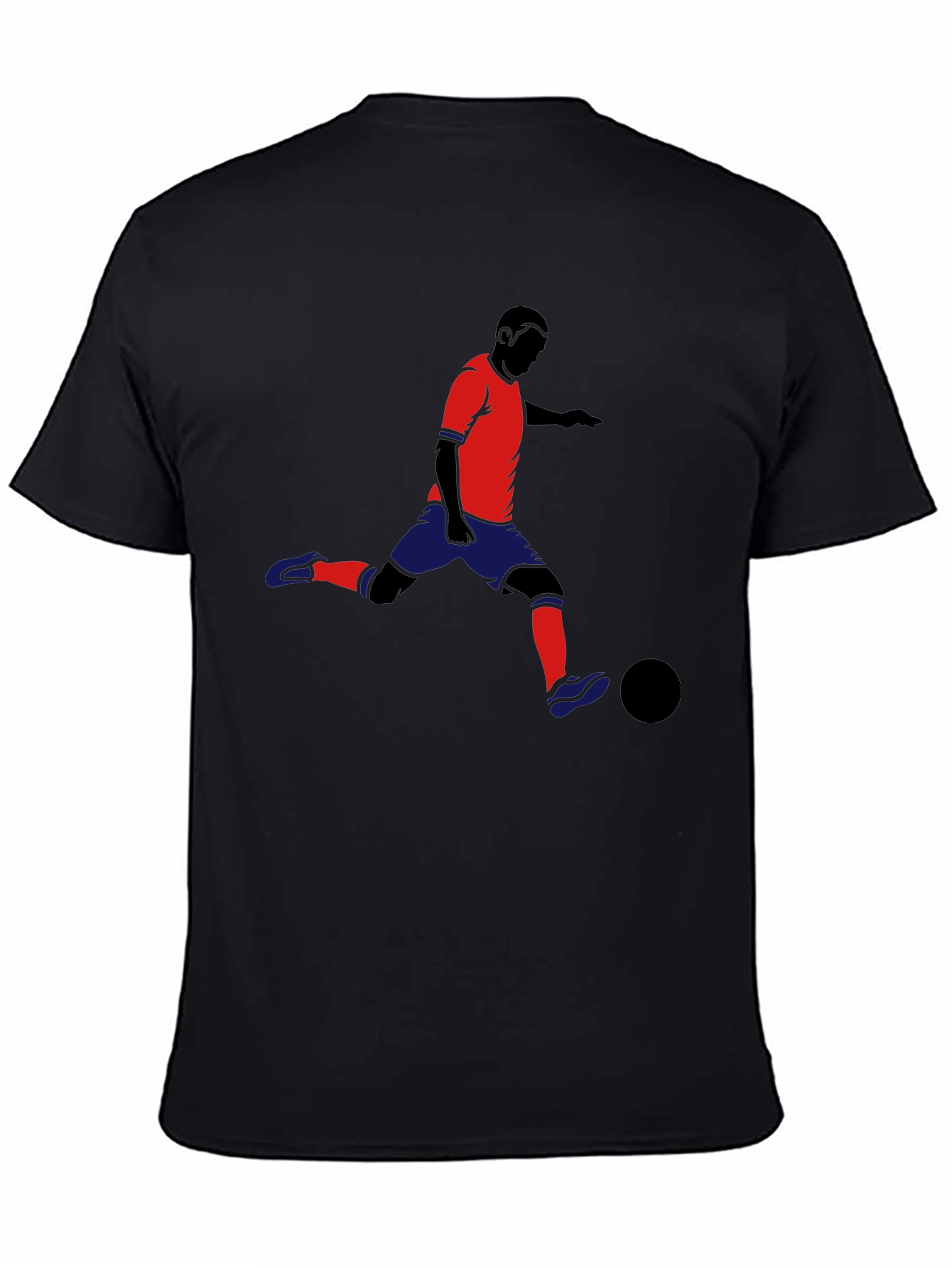 Soccer Player Graphic T-Shirt - Black