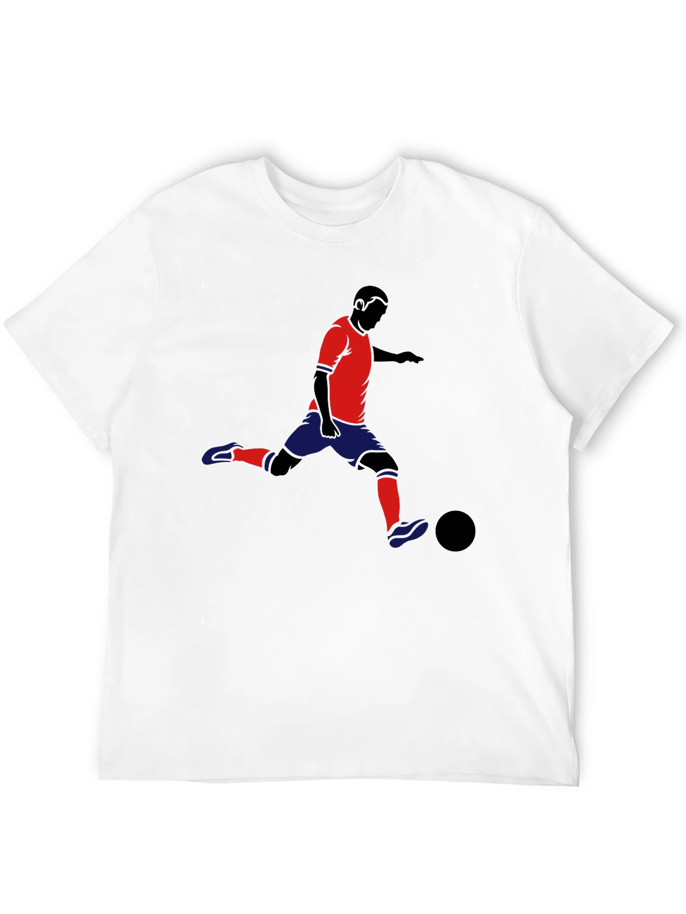 Soccer Player Graphic T-Shirt - Black