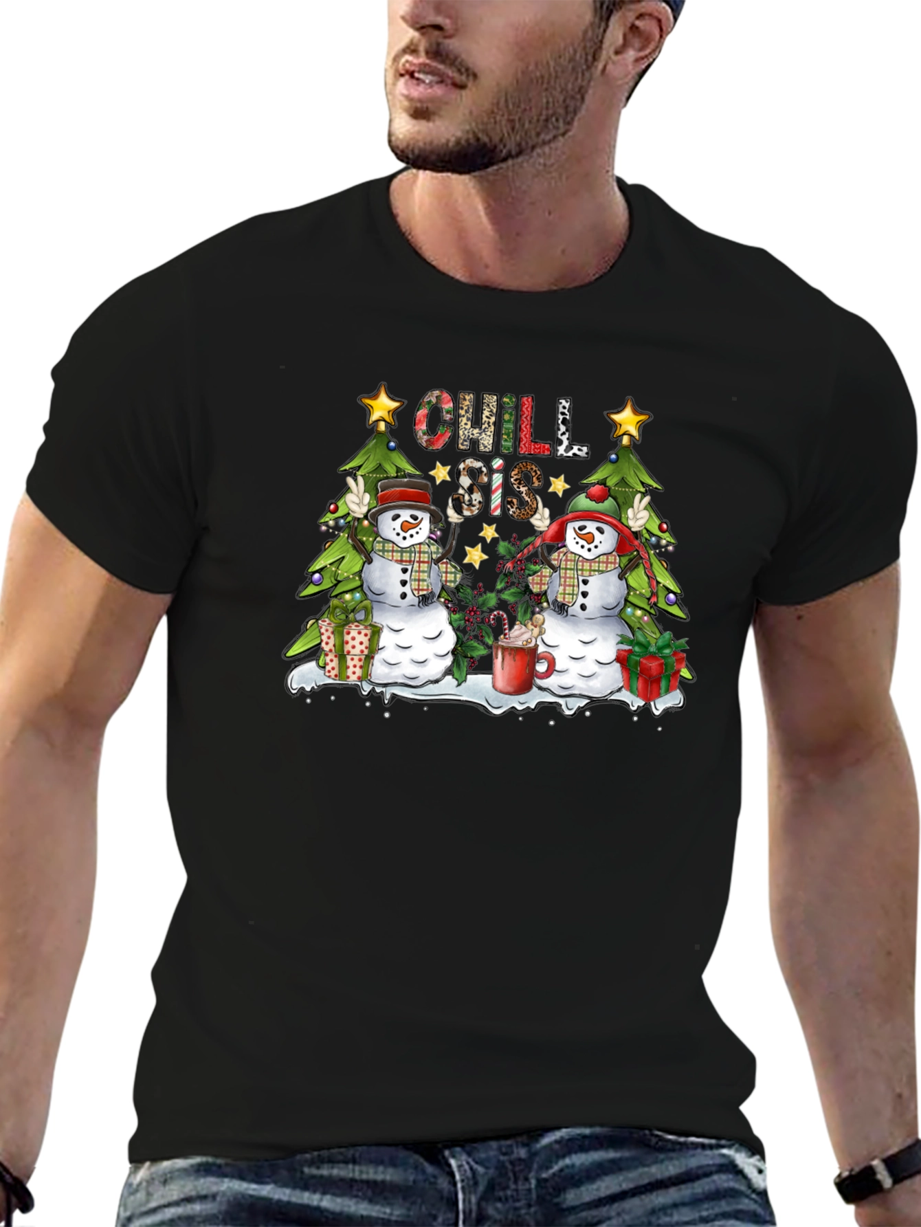 Chill Sis Christmas Snowman Graphic Tee