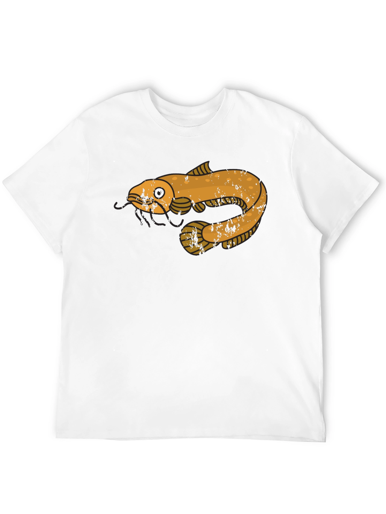 Black T-Shirt with Cartoon Fish Graphic
