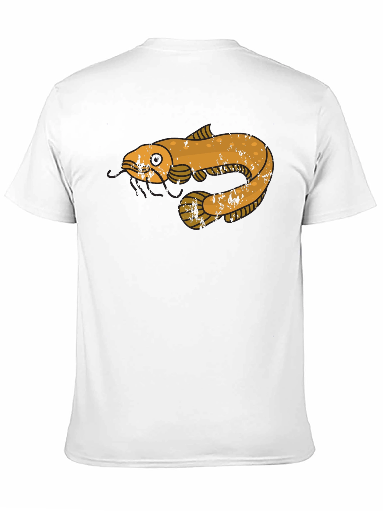 Black T-Shirt with Cartoon Fish Graphic