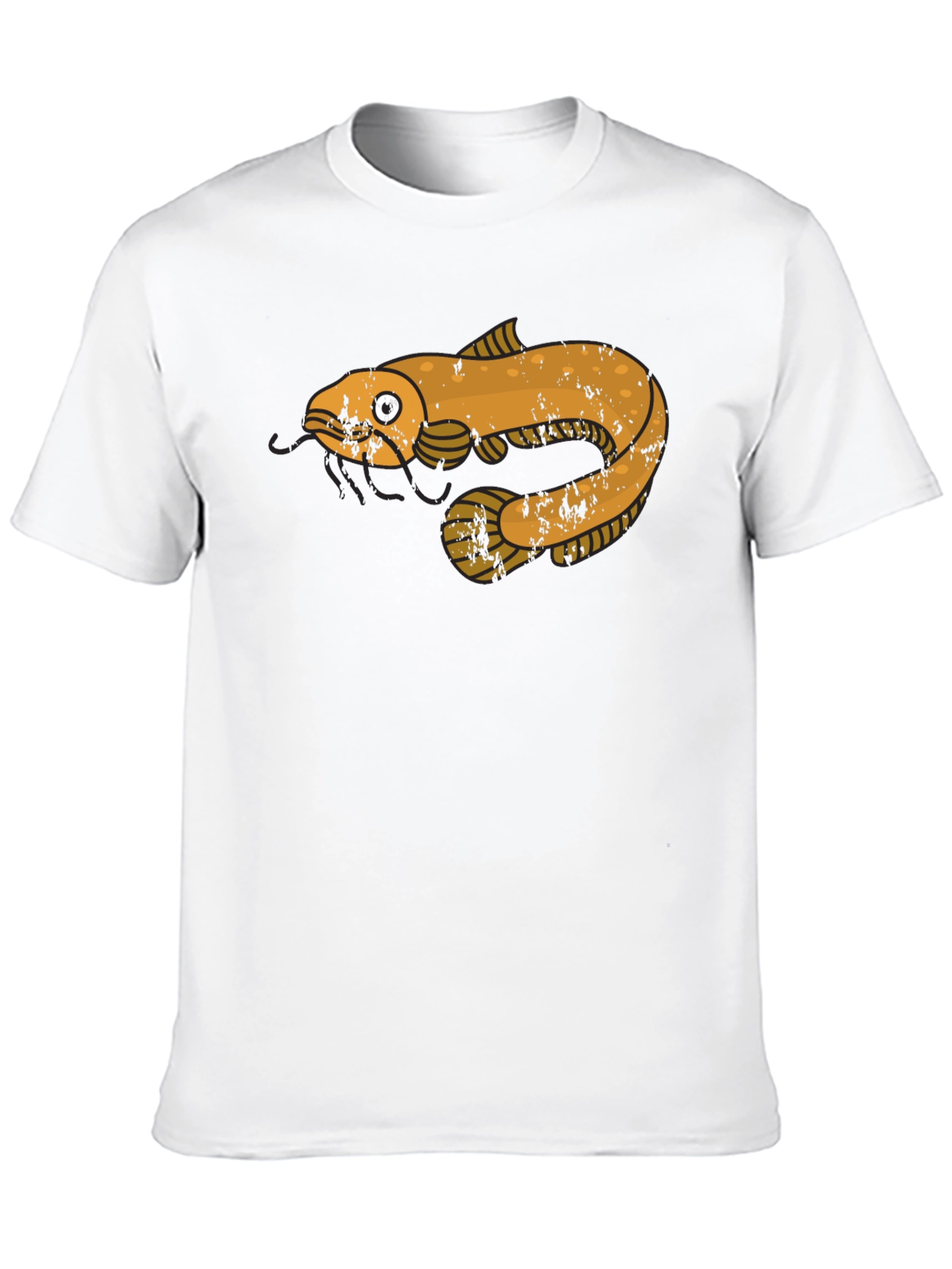 Black T-Shirt with Cartoon Fish Graphic