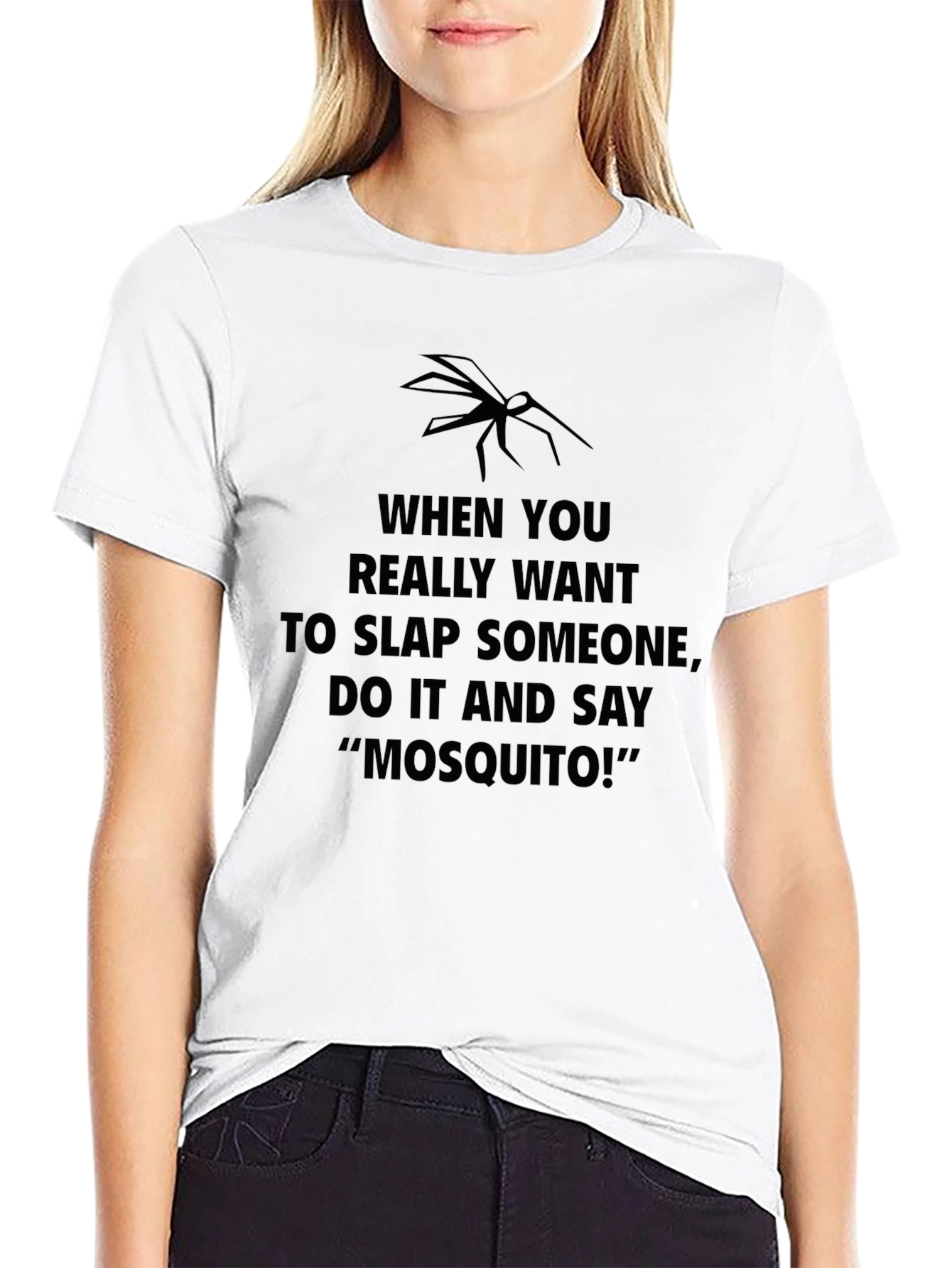 Mosquito Slap Funny Sarcastic Novelty Graphic T-Shirt