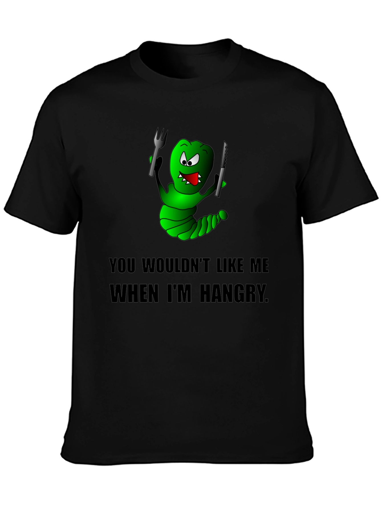 Hangry Worm Graphic Tee - Black
