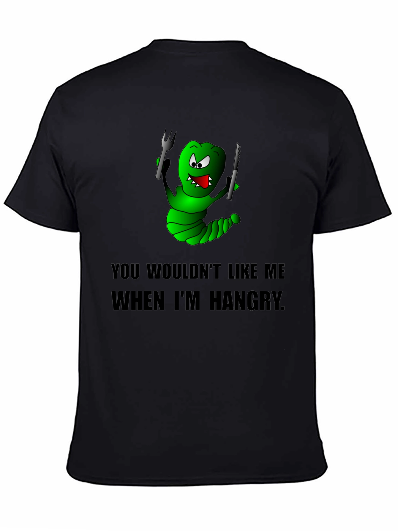 Hangry Worm Graphic Tee - Black