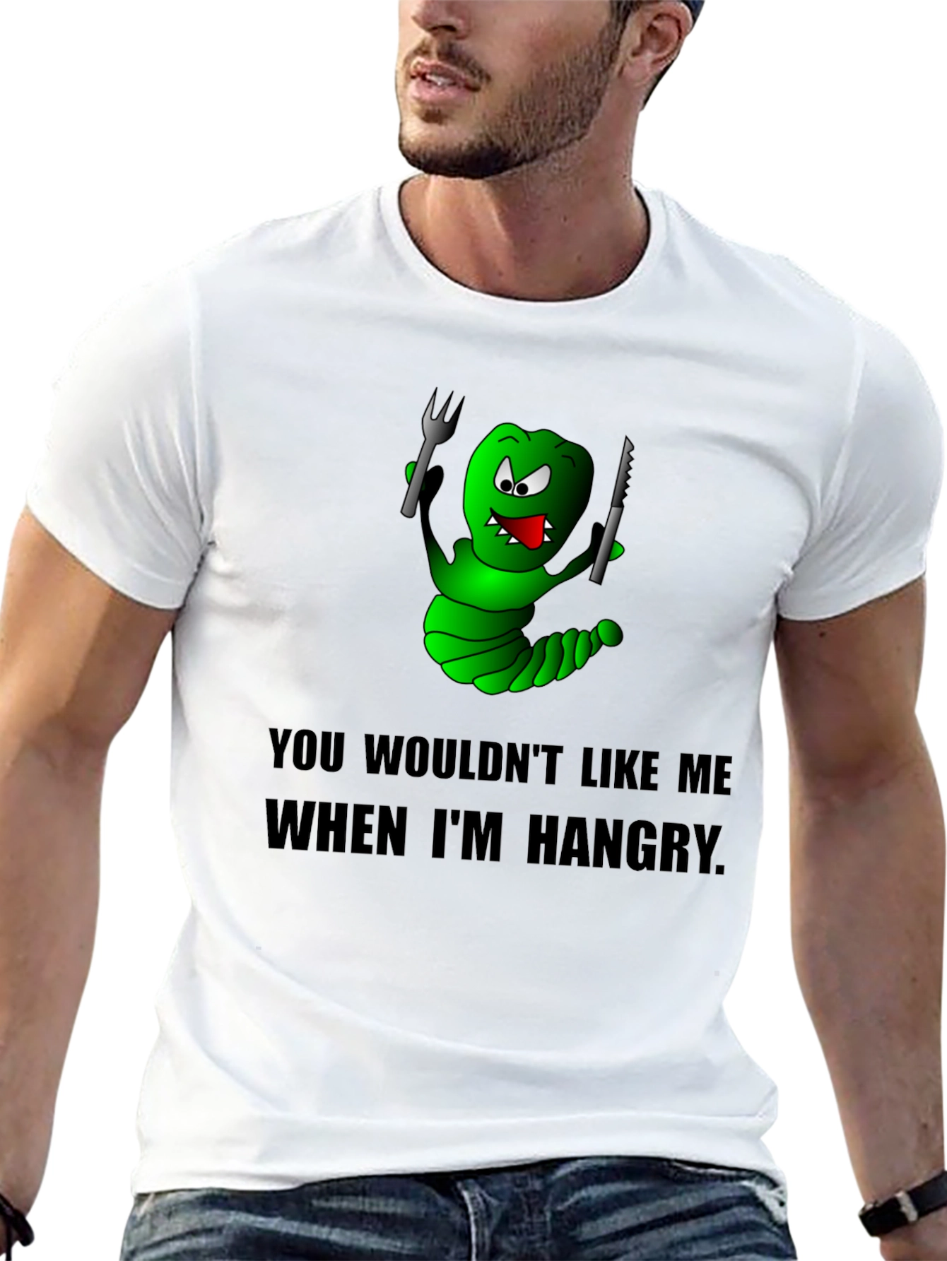Hangry Worm Graphic Tee - Black