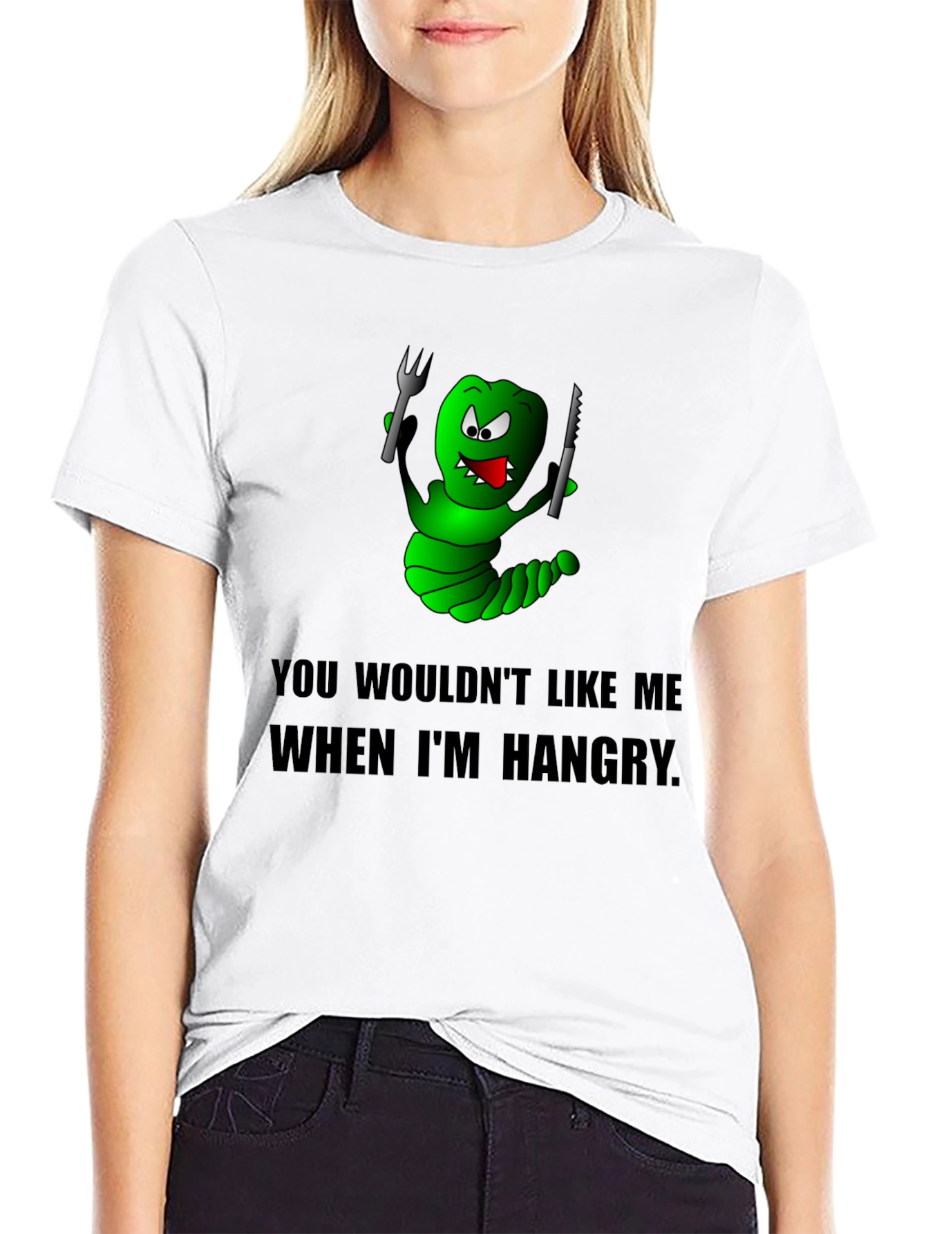 Hangry Worm Graphic Tee - Black