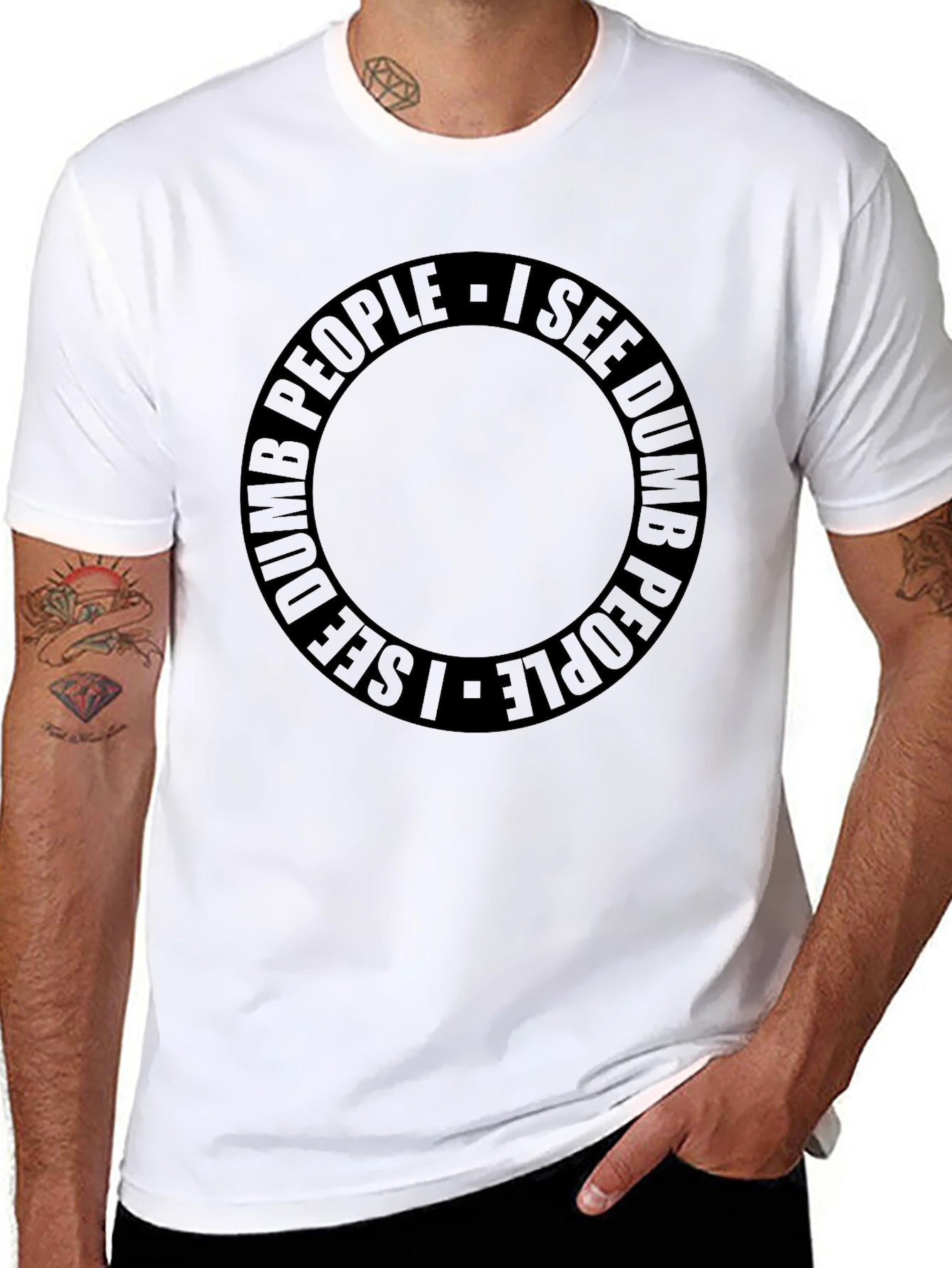 I See Dumb People Graphic Tee - Black