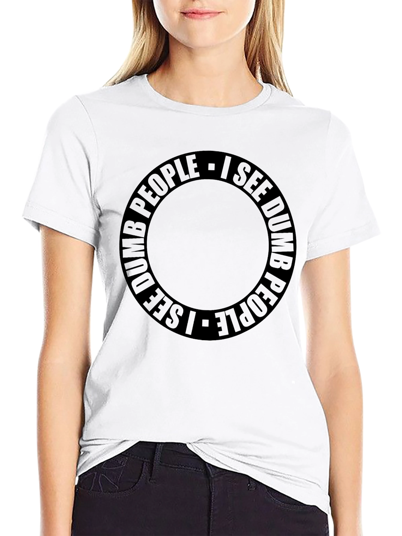 I See Dumb People Graphic Tee - Black