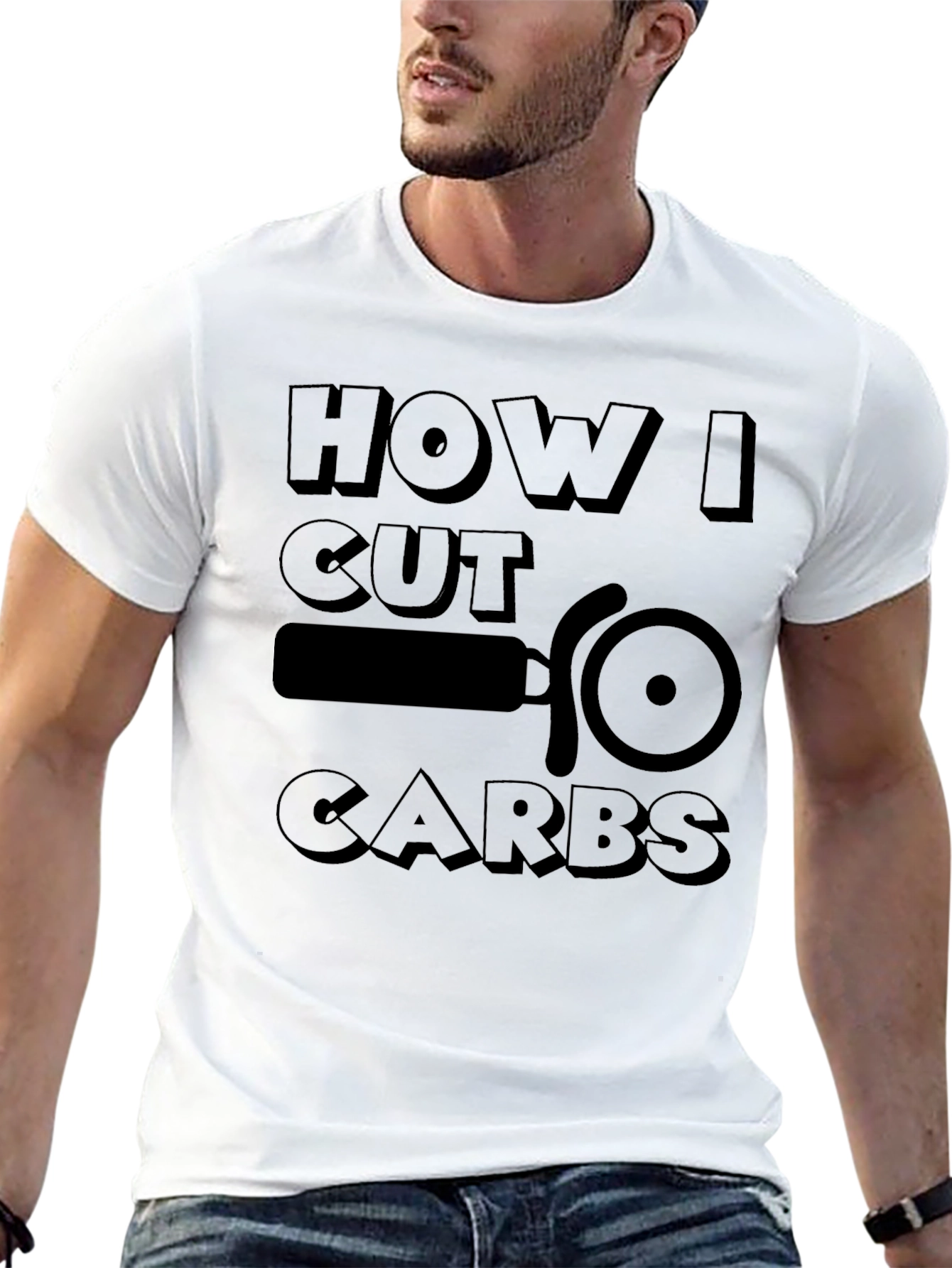 How I Cut Carbs Graphic Tee - Black