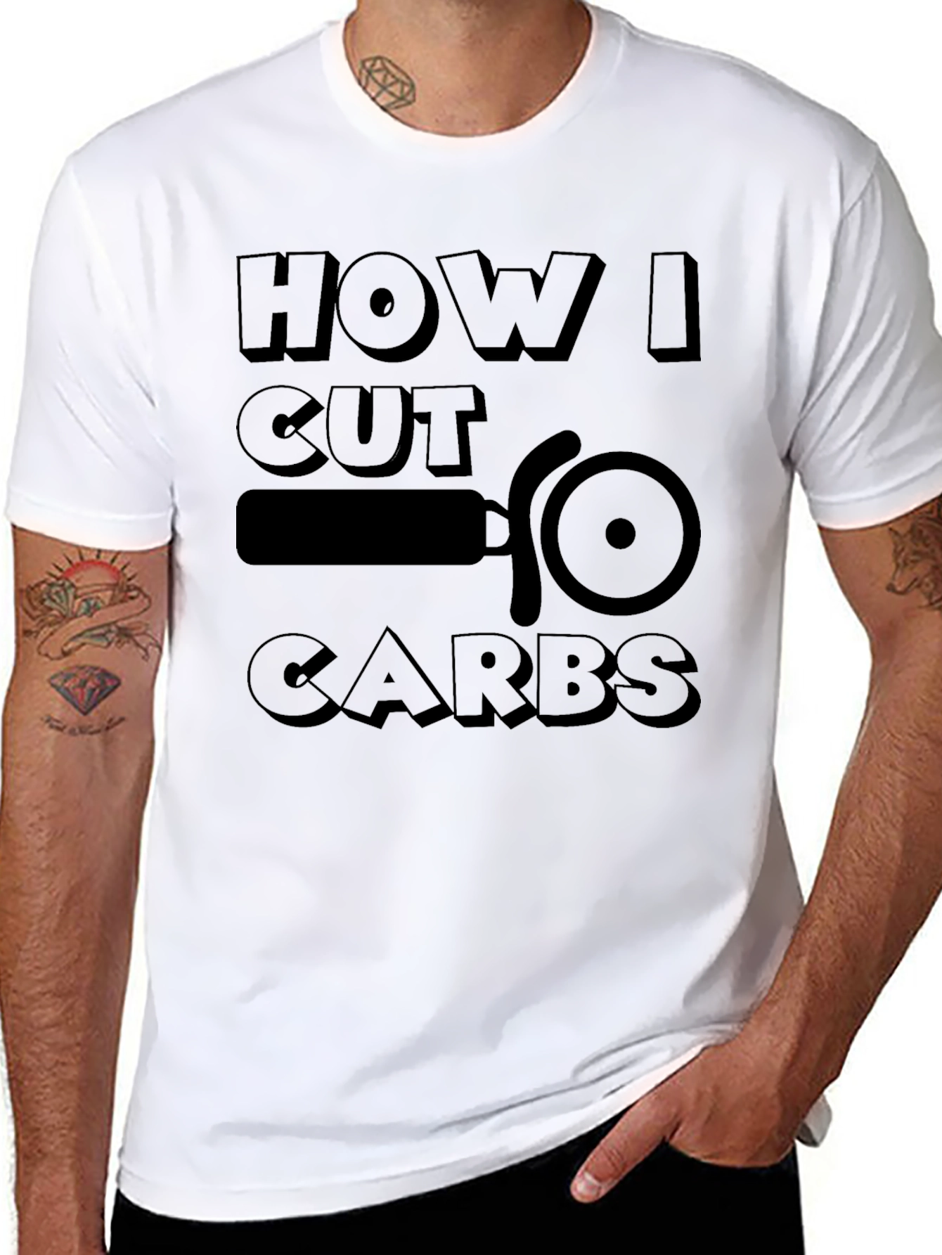 How I Cut Carbs Graphic Tee - Black