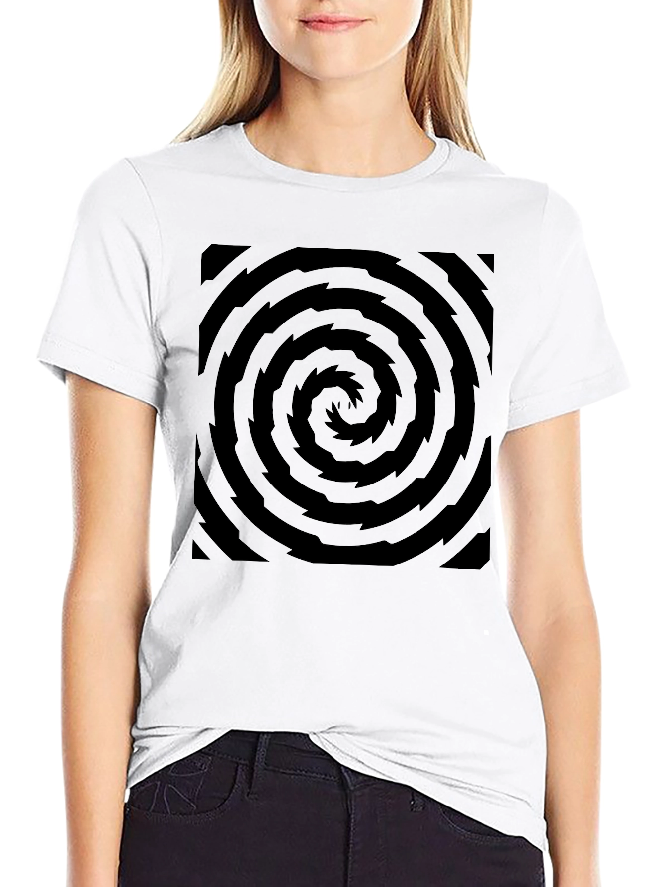 Hypnotic Swirl Black Graphic Tee