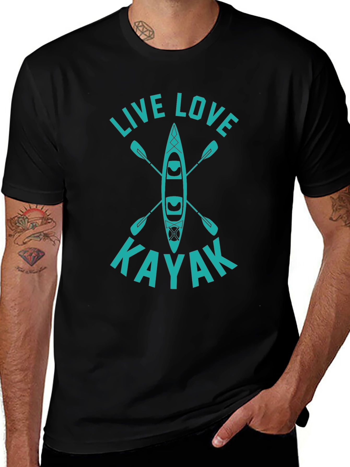 Live Love Kayak Graphic T-Shirt