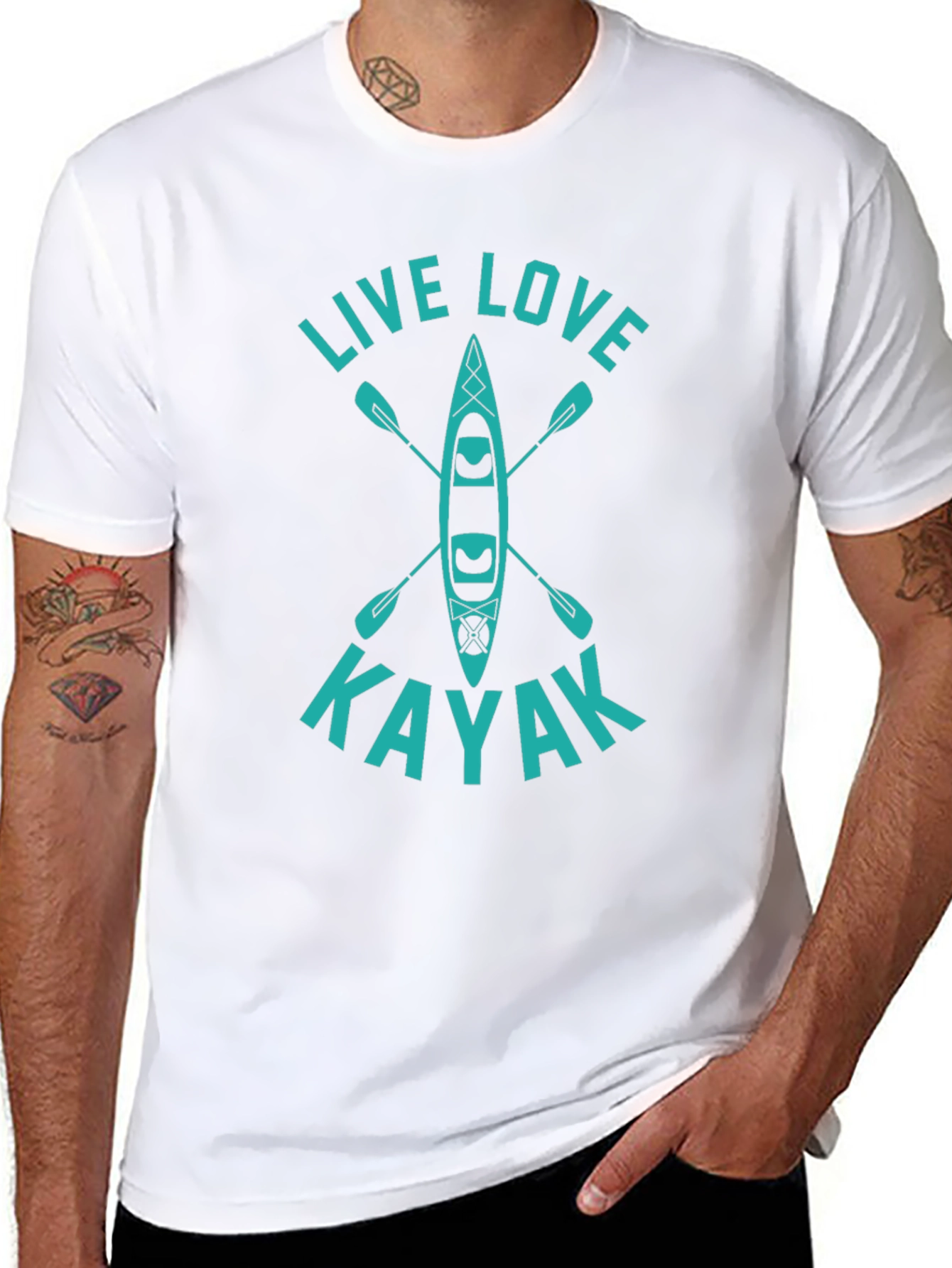 Live Love Kayak Graphic T-Shirt