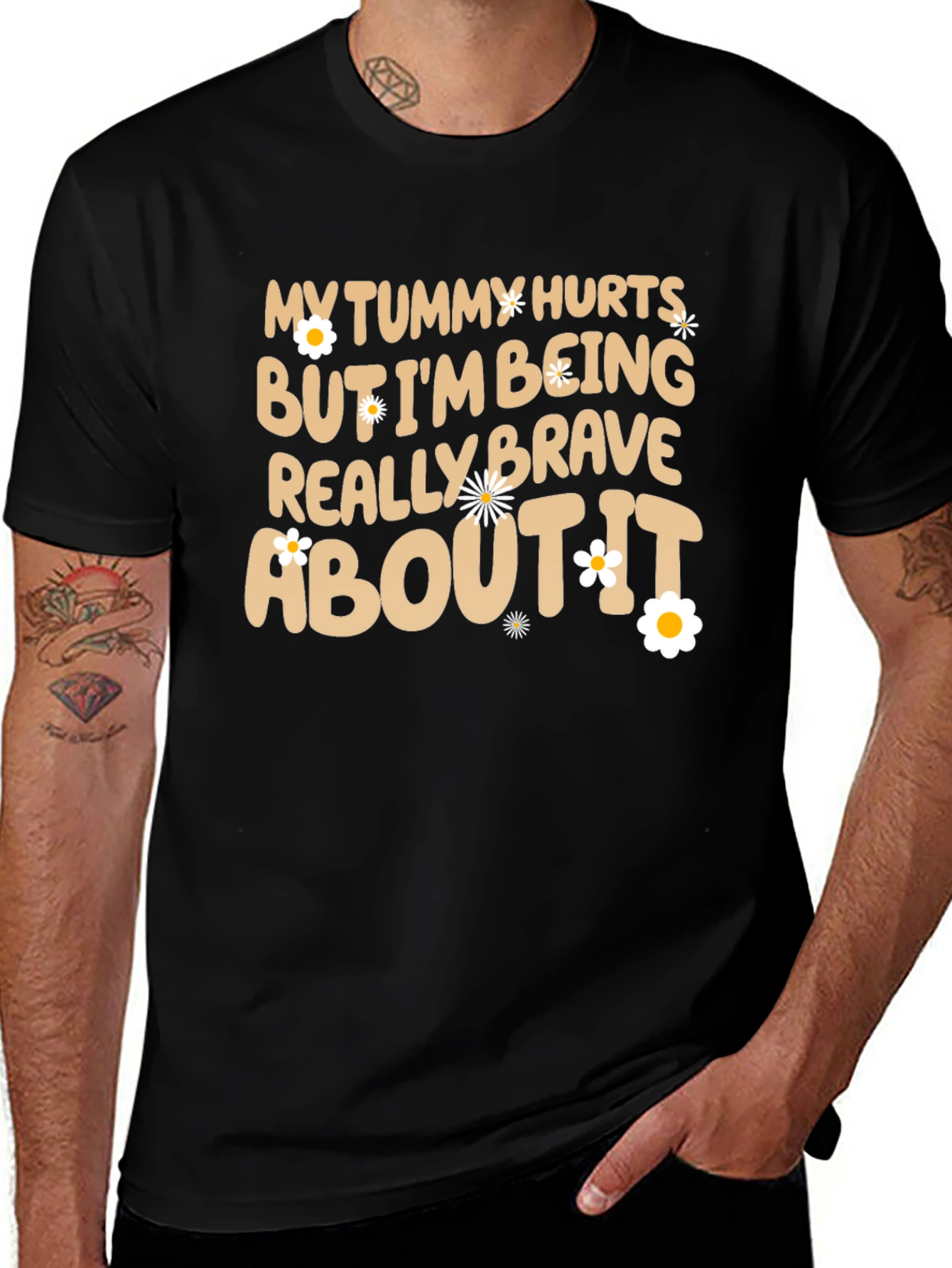 Funny Tummy Hurts Brave Graphic Tee
