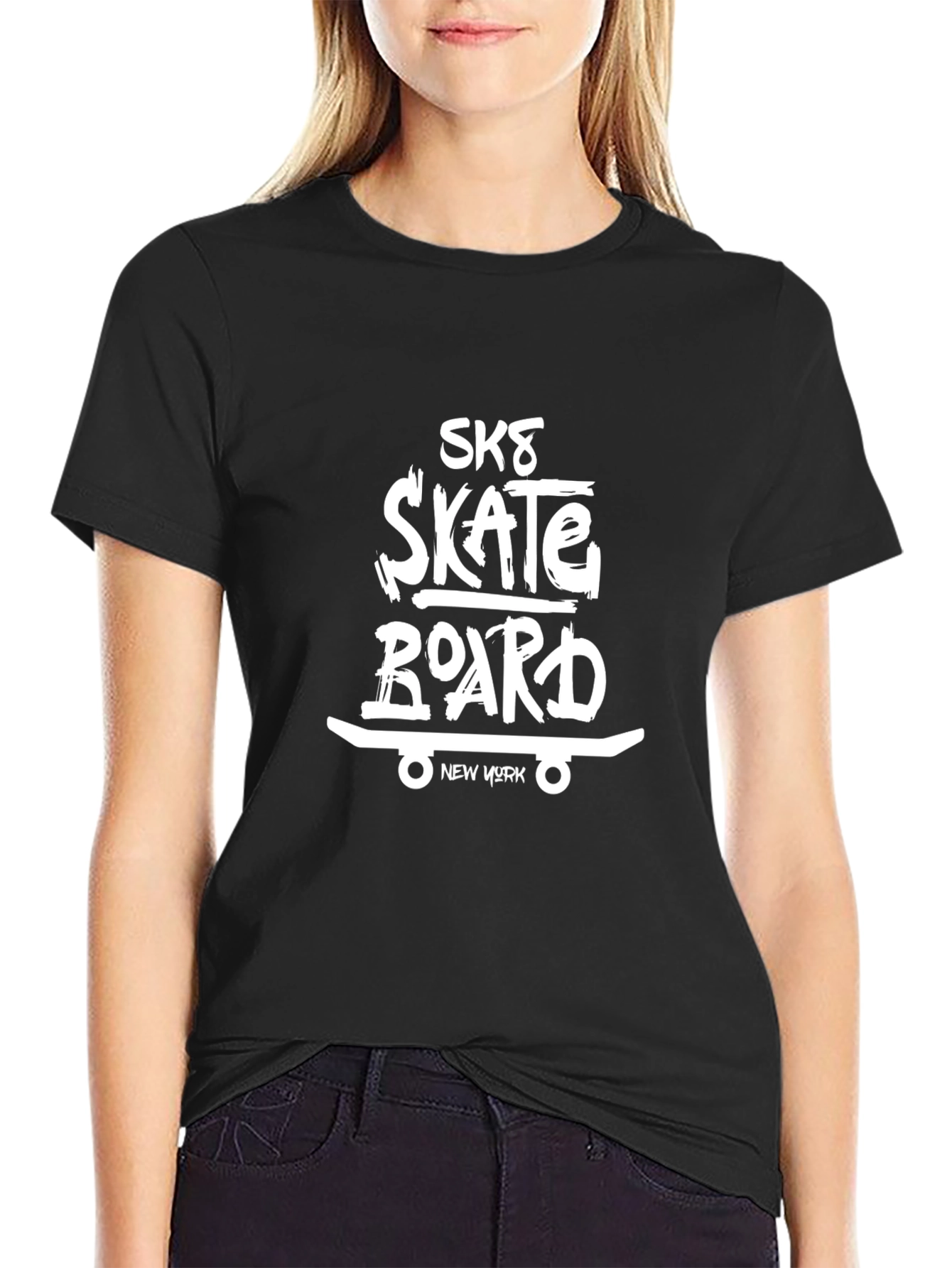 Skate Board Black T-Shirt: New York Edition