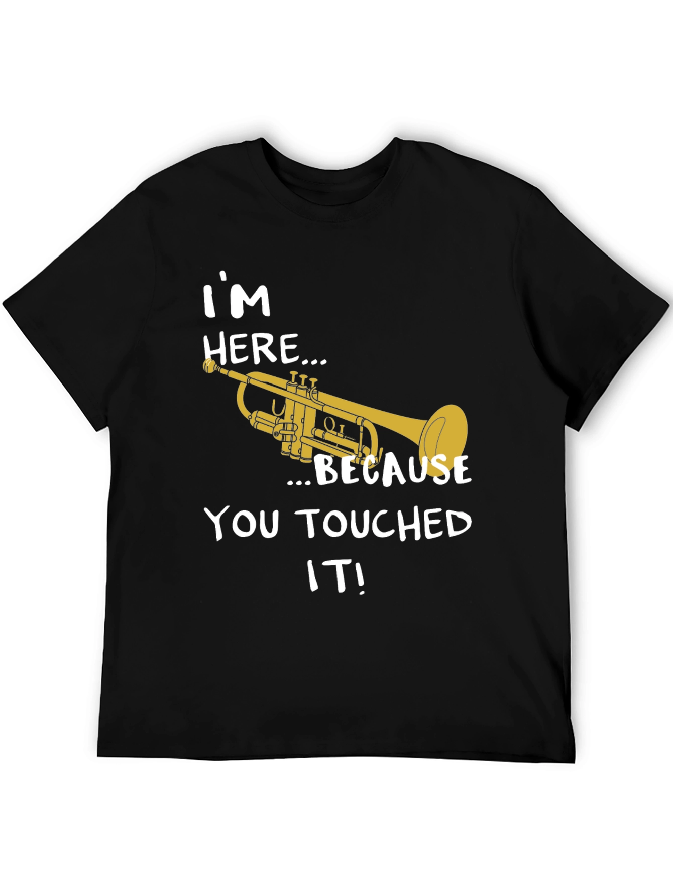 Im Here Trumpet T-Shirt - Black Cotton