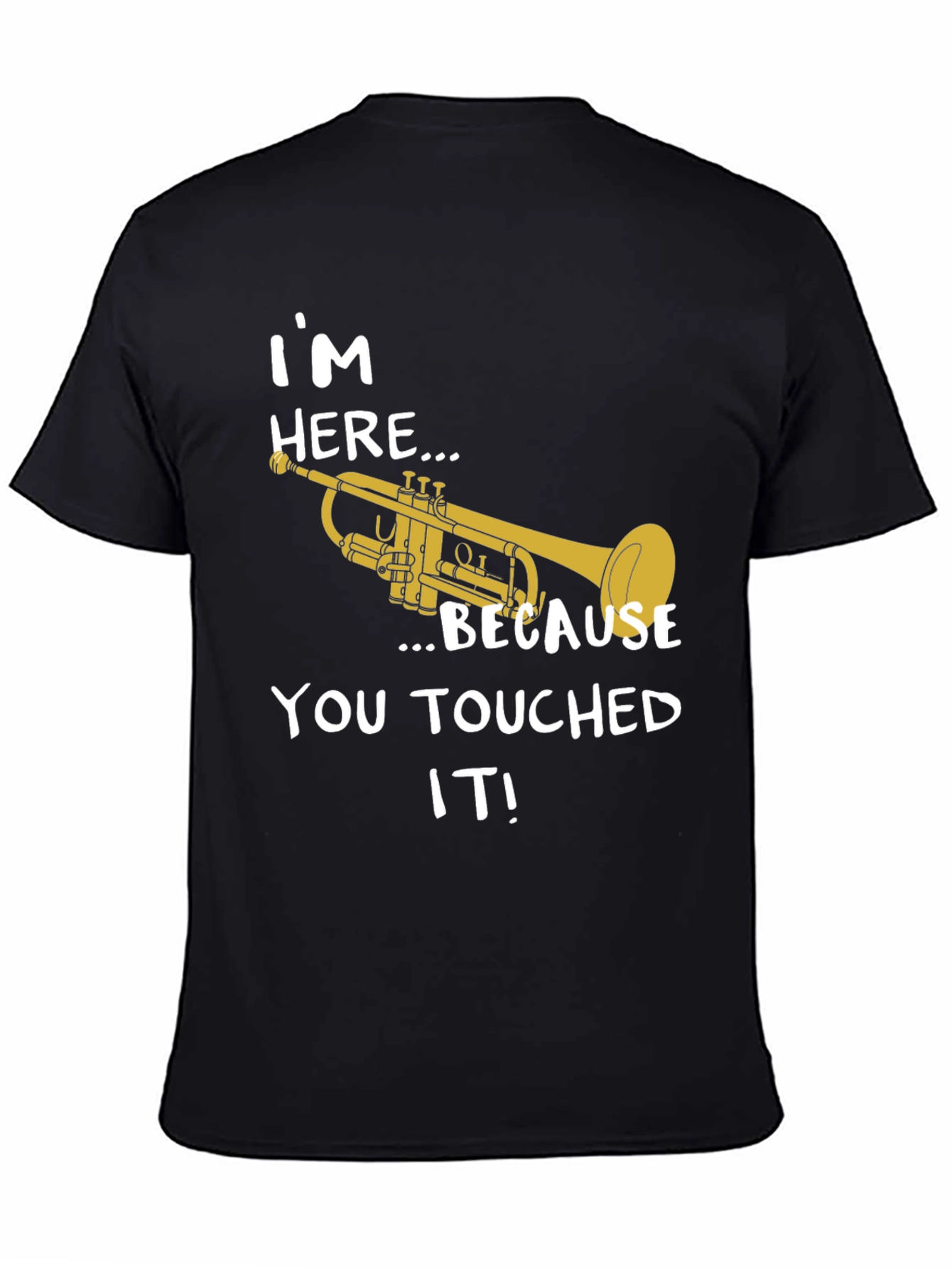 Im Here Trumpet T-Shirt - Black Cotton