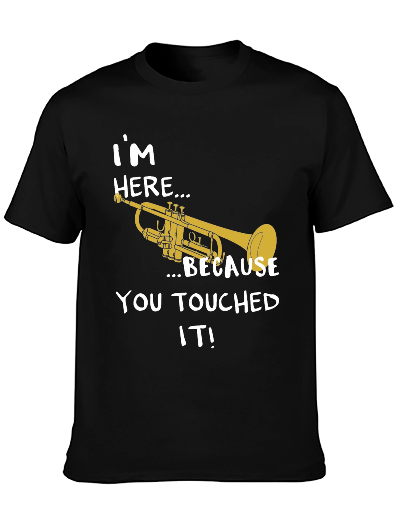 Im Here Trumpet T-Shirt - Black Cotton
