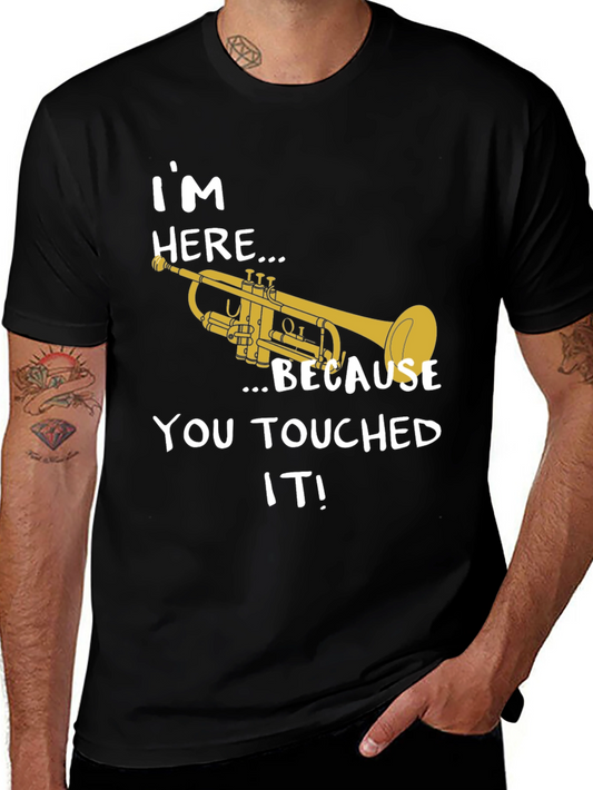 Im Here Trumpet T-Shirt - Black Cotton