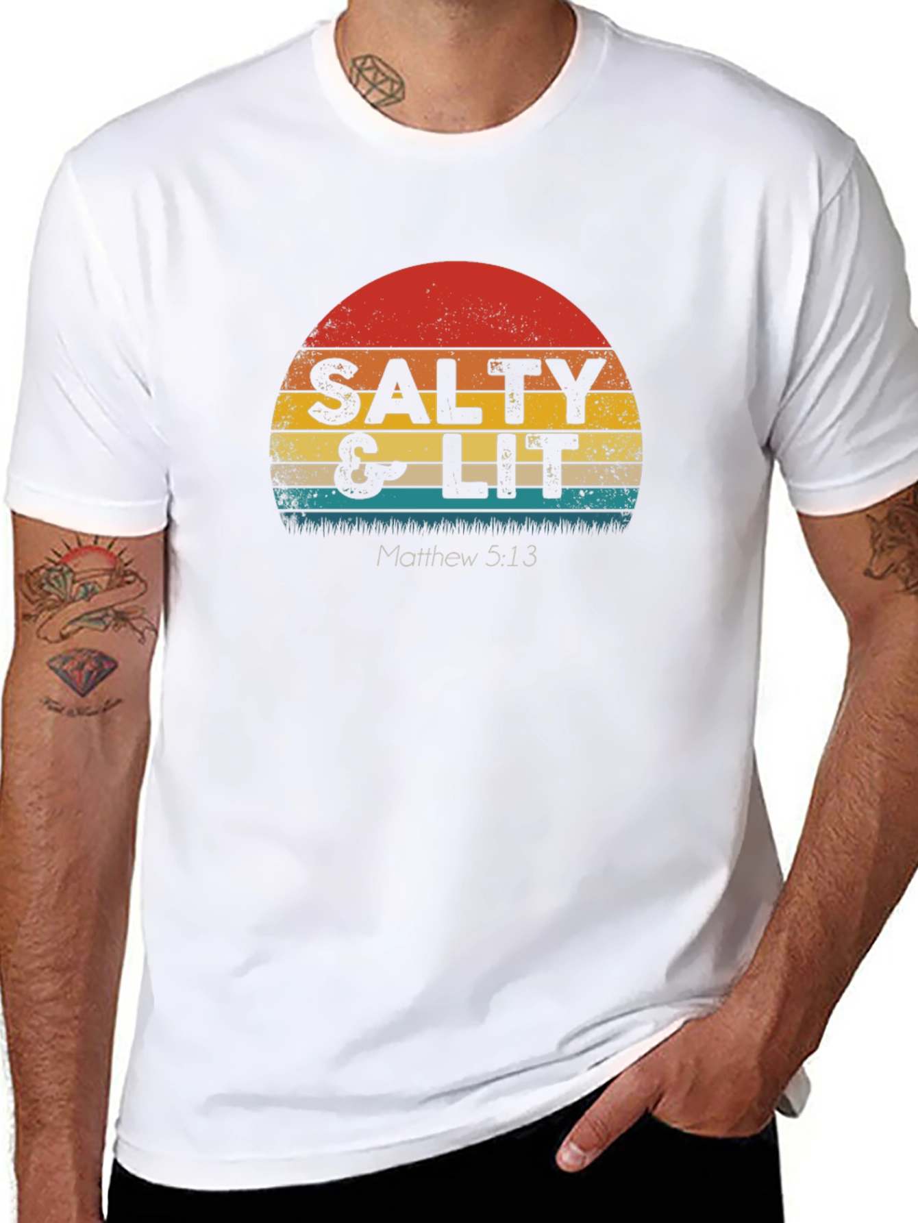 Salty & Lit Graphic T-Shirt - Trendy Religious Apparel