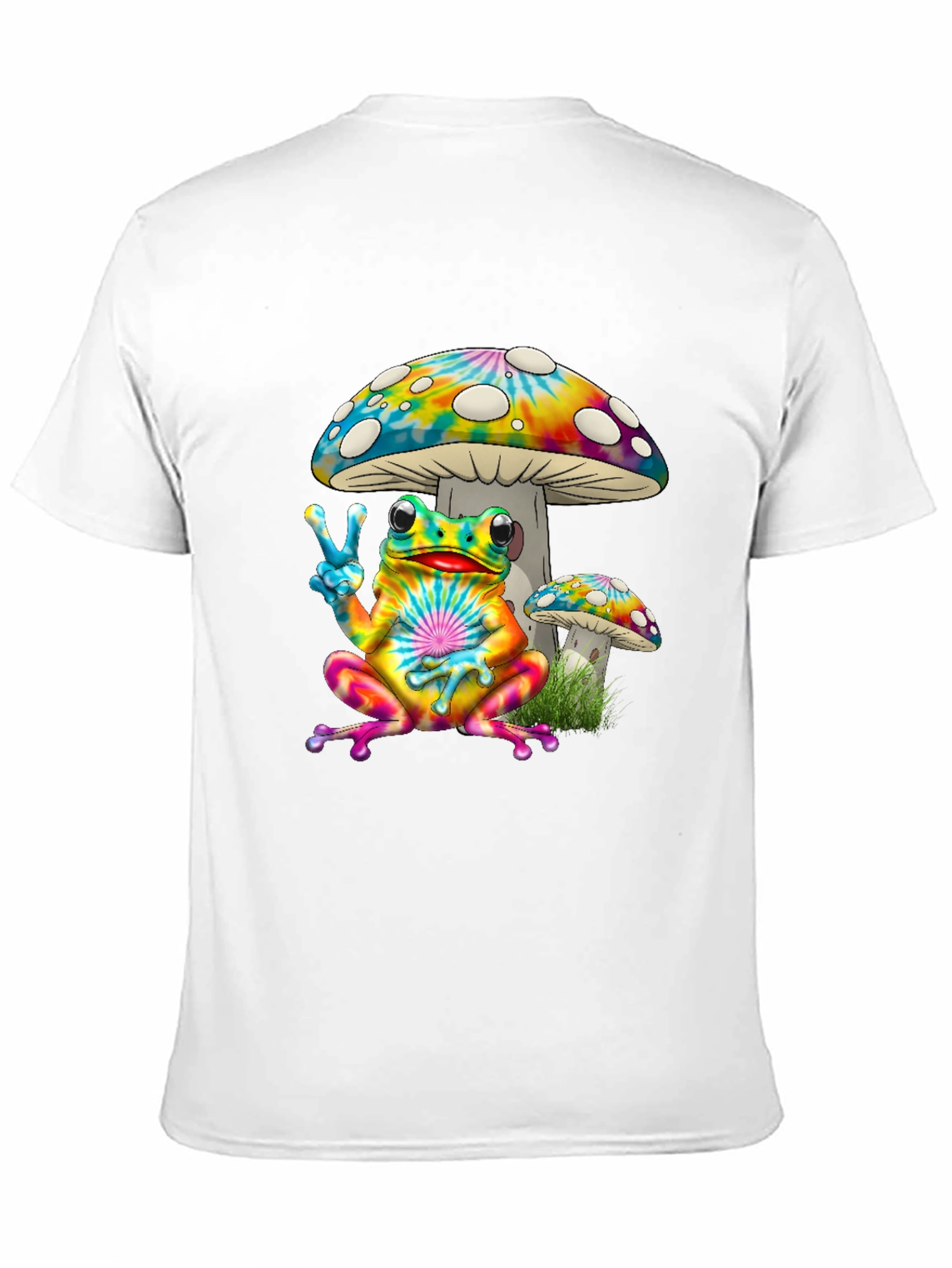 Tie Dye Frog & Mushroom Graphic T-Shirt