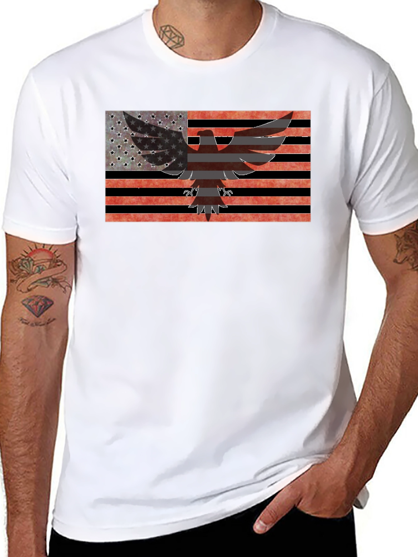 Eagle USA Flag Graphic Tee - Patriotic Apparel