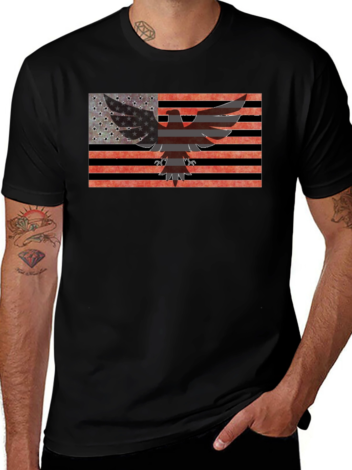 Eagle USA Flag Graphic Tee - Patriotic Apparel