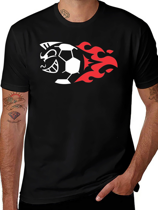 Fiery Soccer Ball Graphic T-Shirt