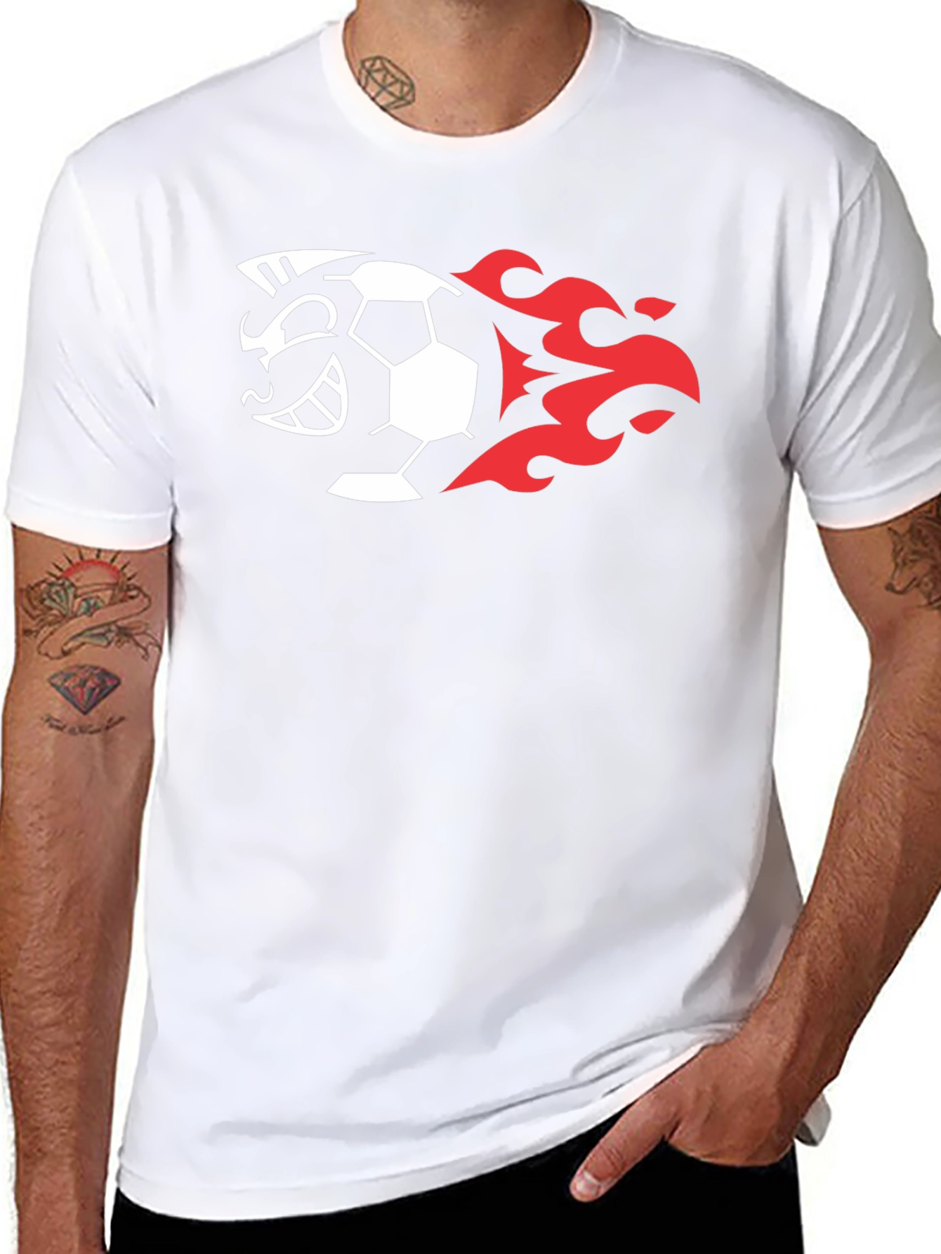 Fiery Soccer Ball Graphic T-Shirt